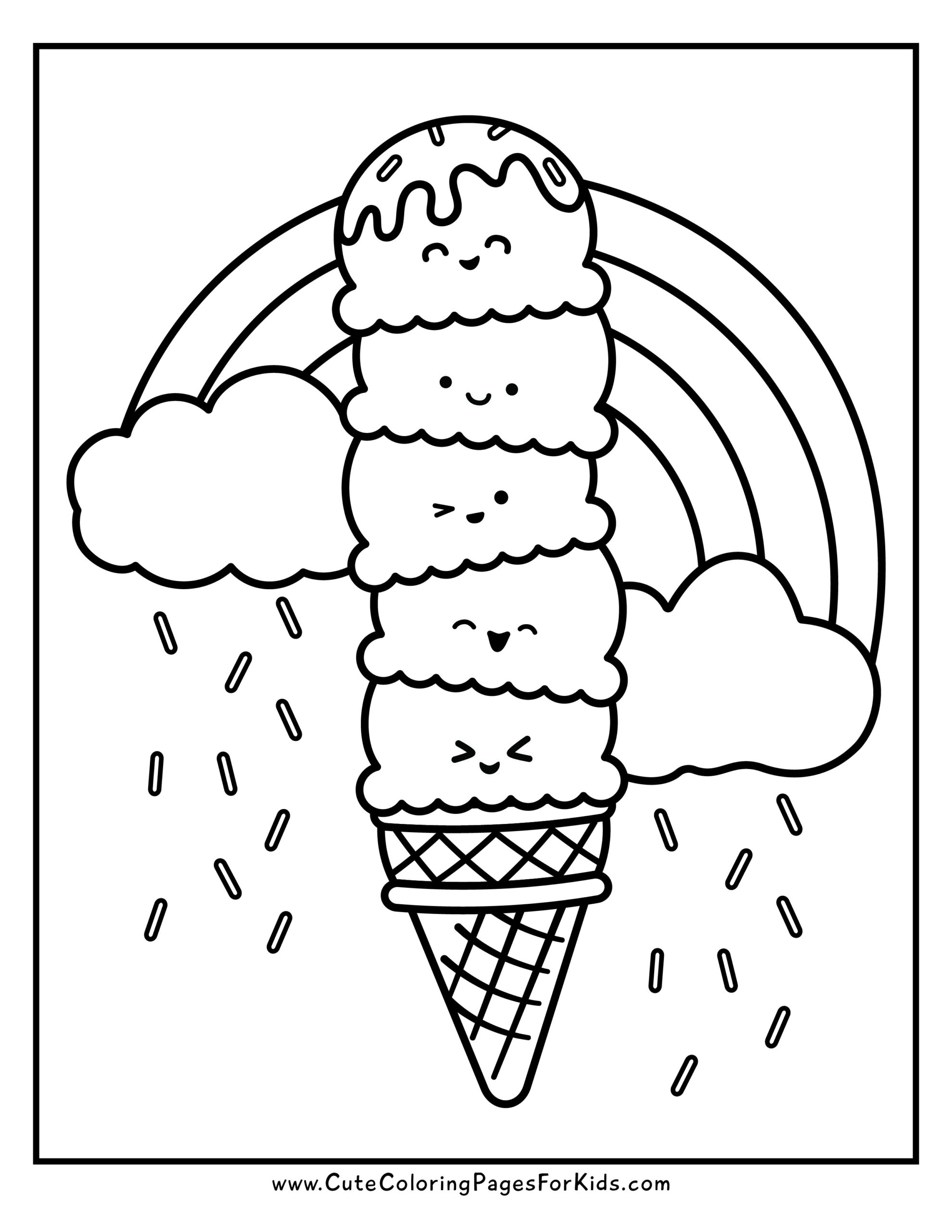 Ice Cream Coloring Pages Printable PDF Downloads Cute Coloring 