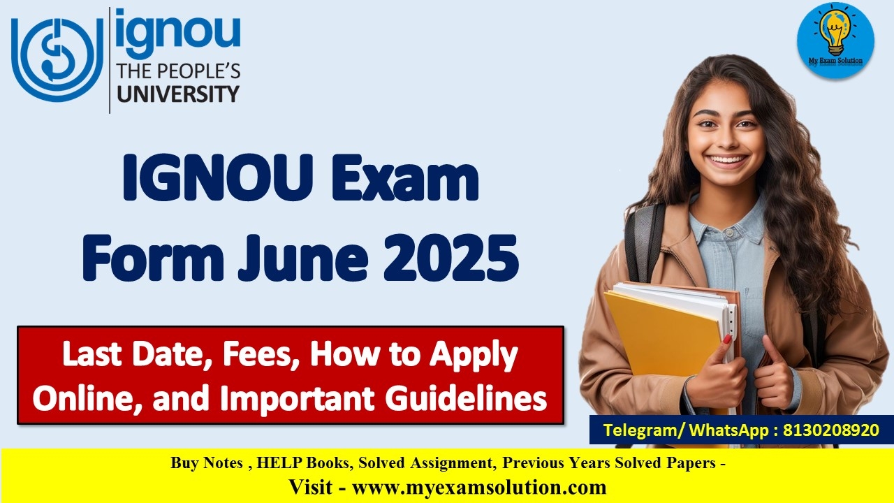 Ignou Exam Form Fill Up June 2025