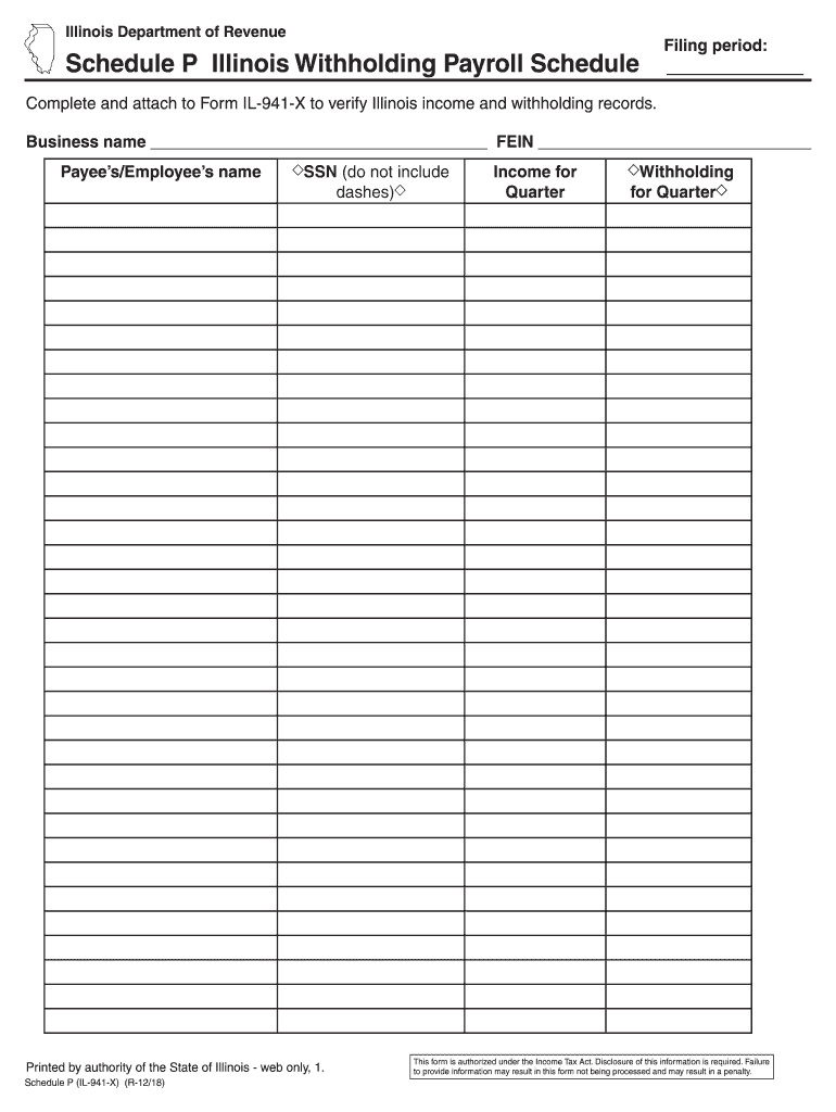 Form Il 941 Quarterly Withholding