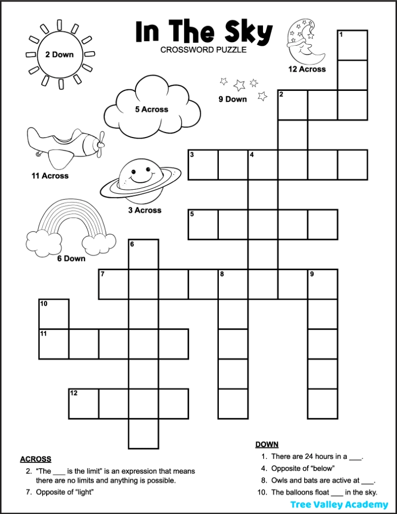 Printable Elementary Crossword Puzzles