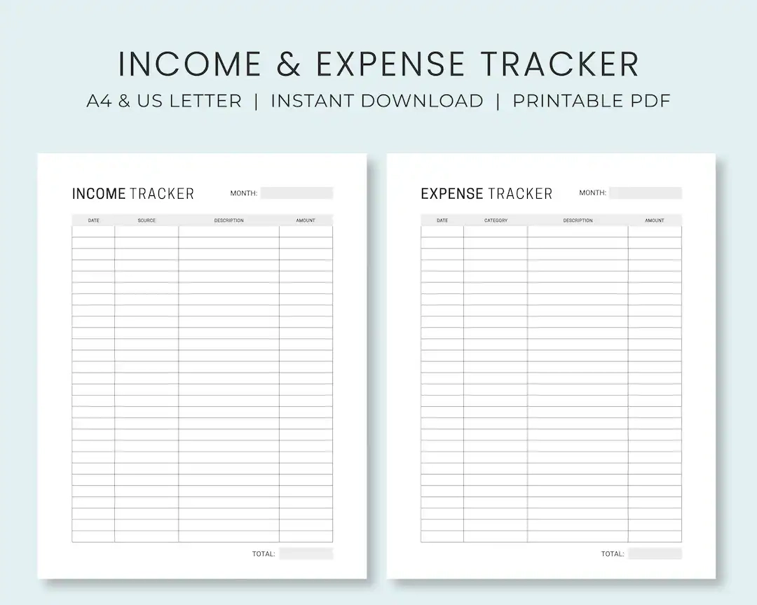Income amp Expense Tracker Printable Geld Tracker Unternehmen 