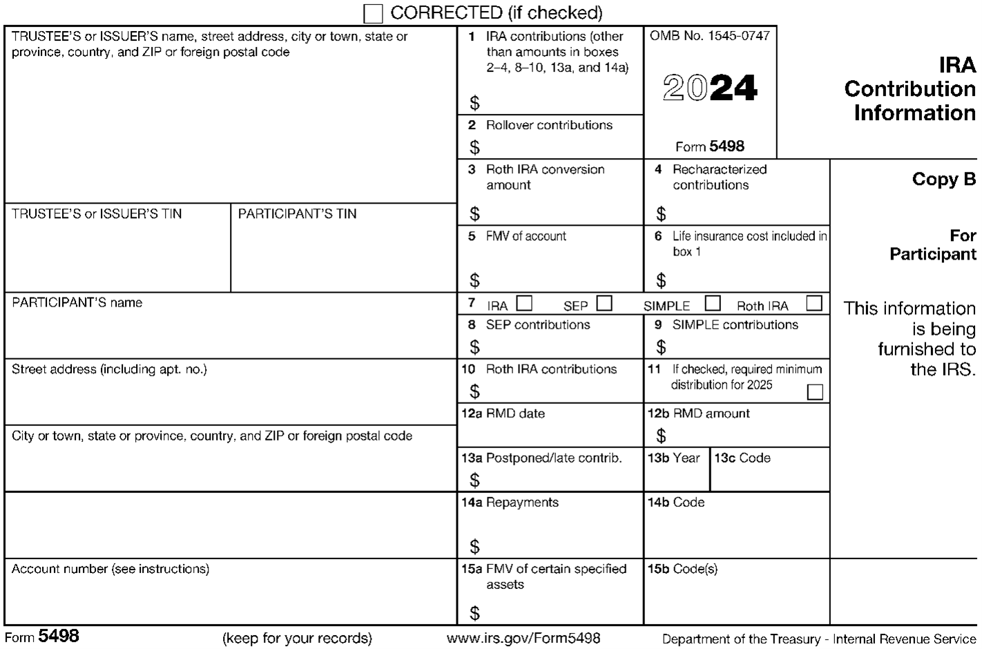 Individual Retirement Accounts 2024 Contribution Reporting On IRS 