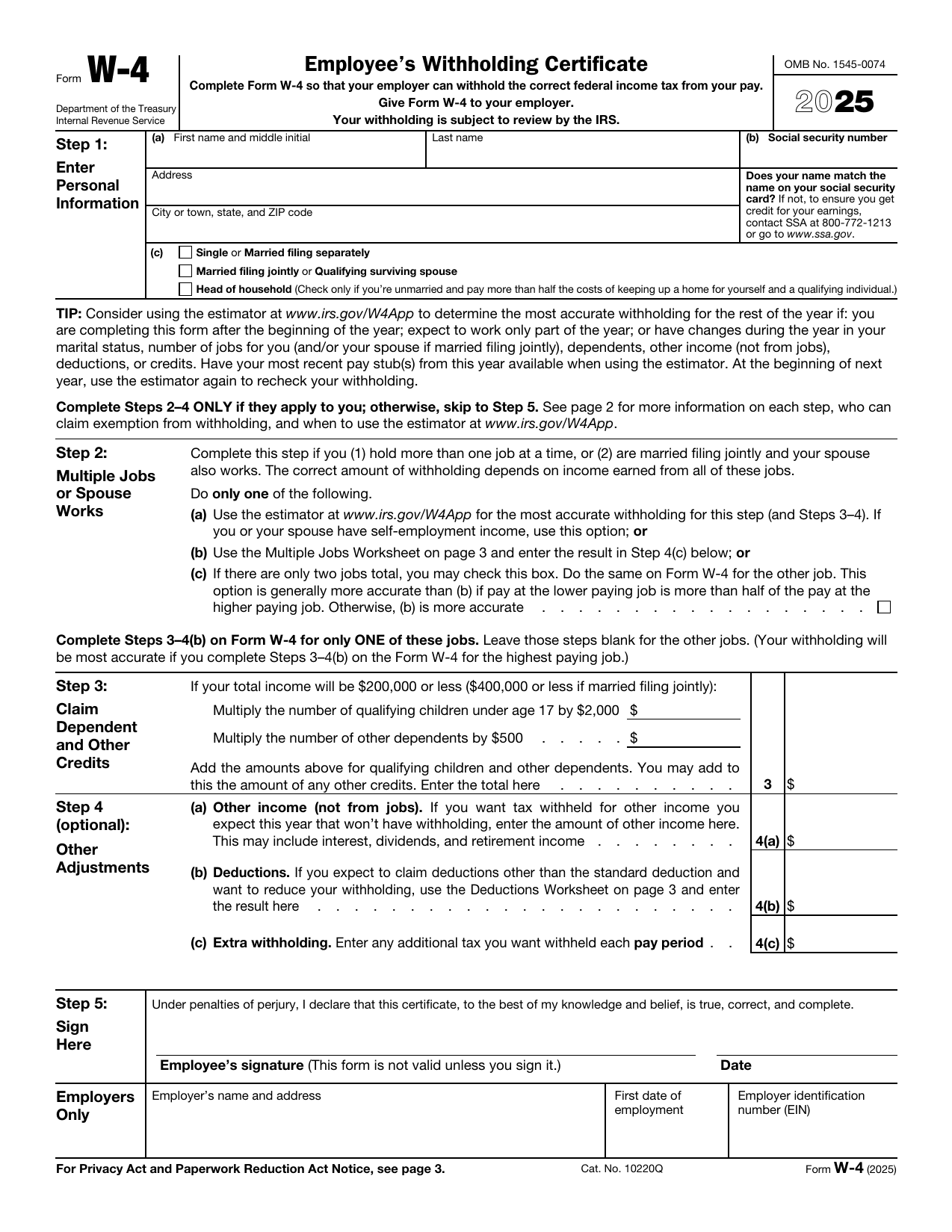 Instructions amp Tips To Help You Fill Out amp Submit A W 4 Form