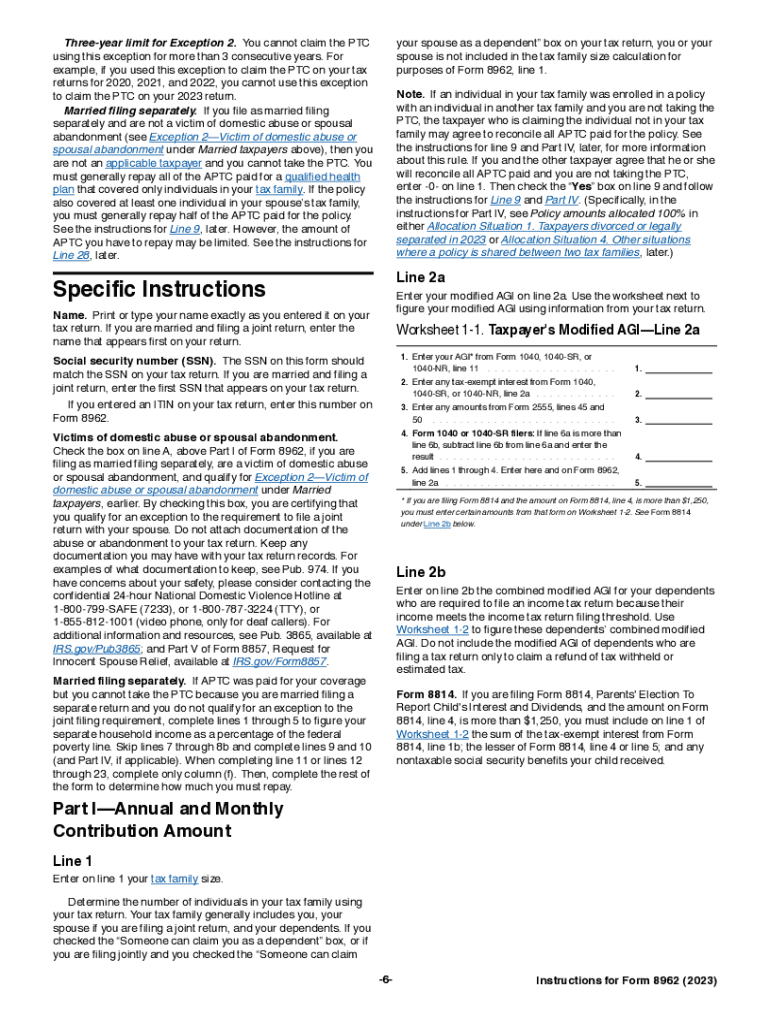 Irs 8962 Instructions 2023 Fill Out amp Sign Online DocHub