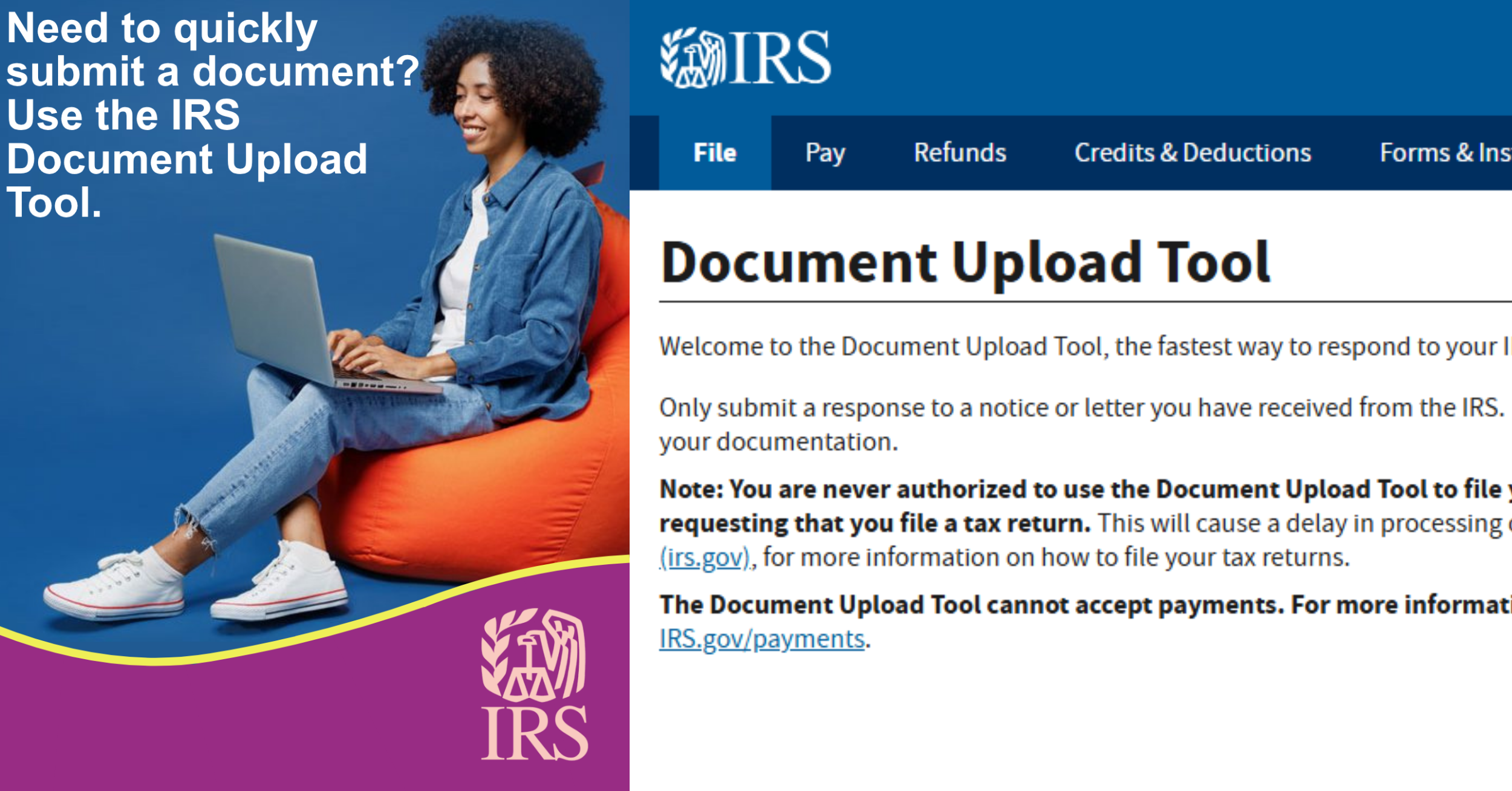 IRS Encourages Uses Of The Document Upload Tool 