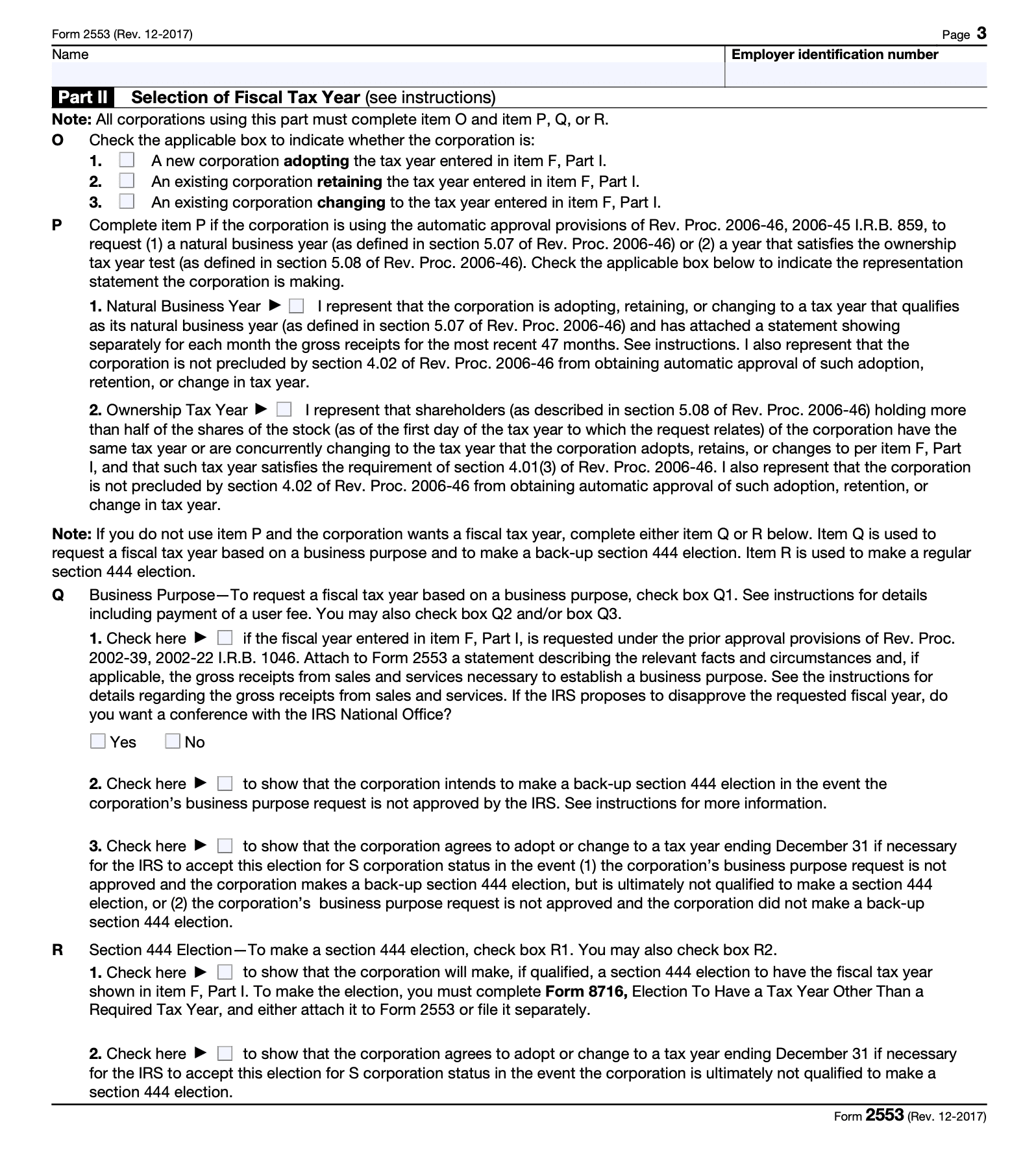 Irs Form 2553 Printable