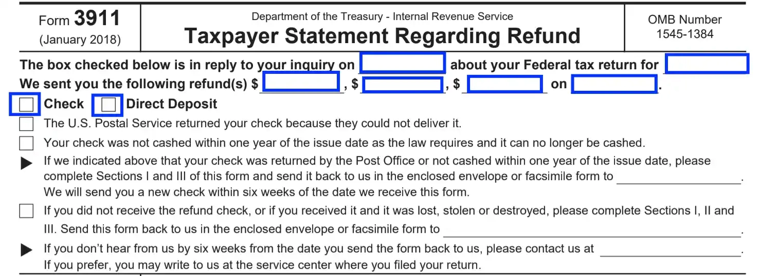 Irs Form 3911 Instructions Where To Mail