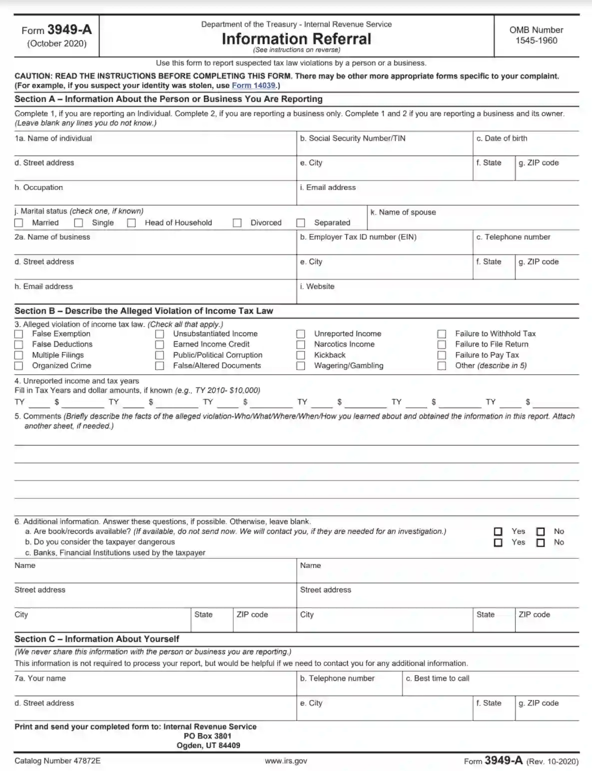 Irs Form For Payments Over $10 000