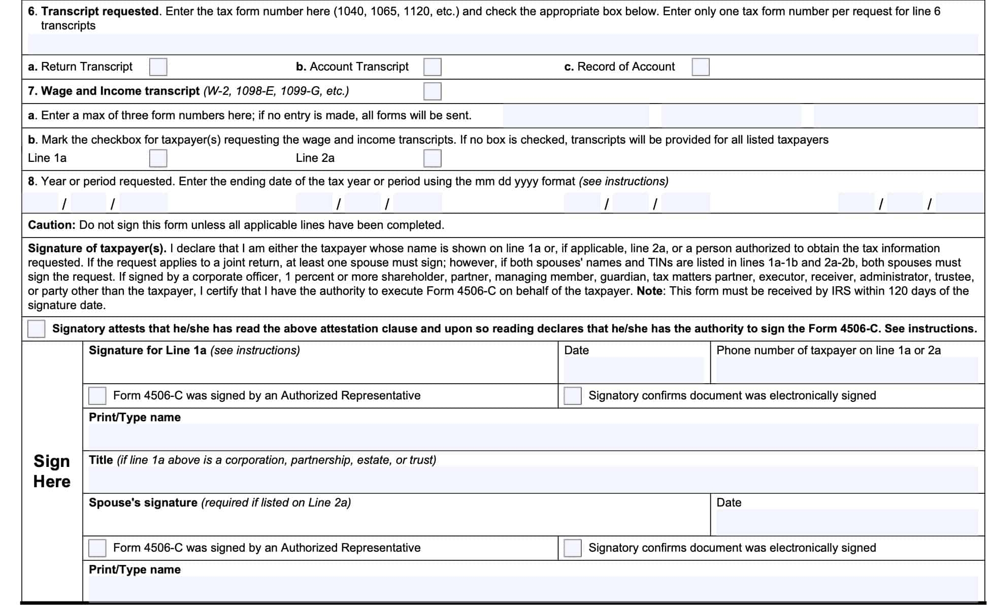 Irs Form Request Copy Of Tax Return