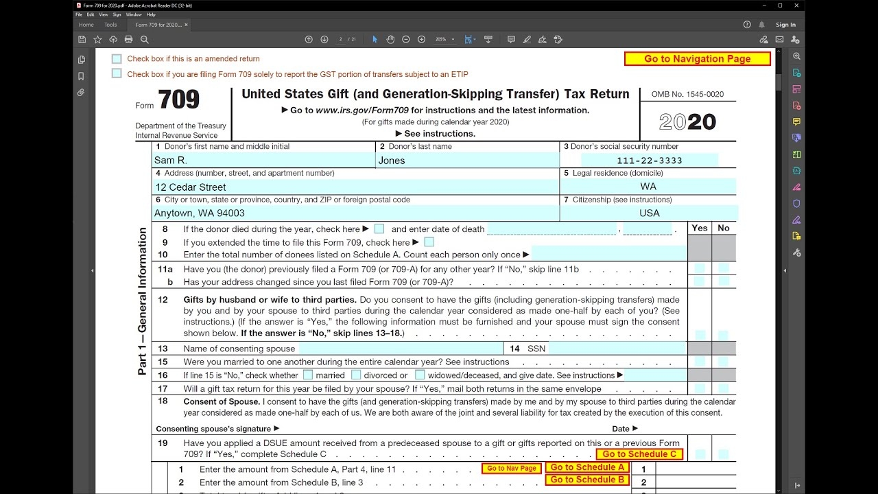 IRS Form 709 Gift And GST Tax