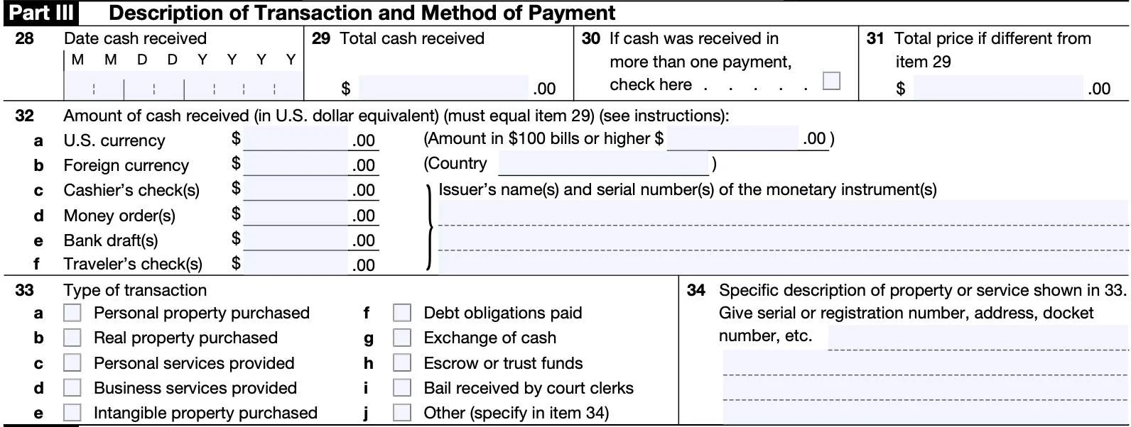 Printable Form 8300
