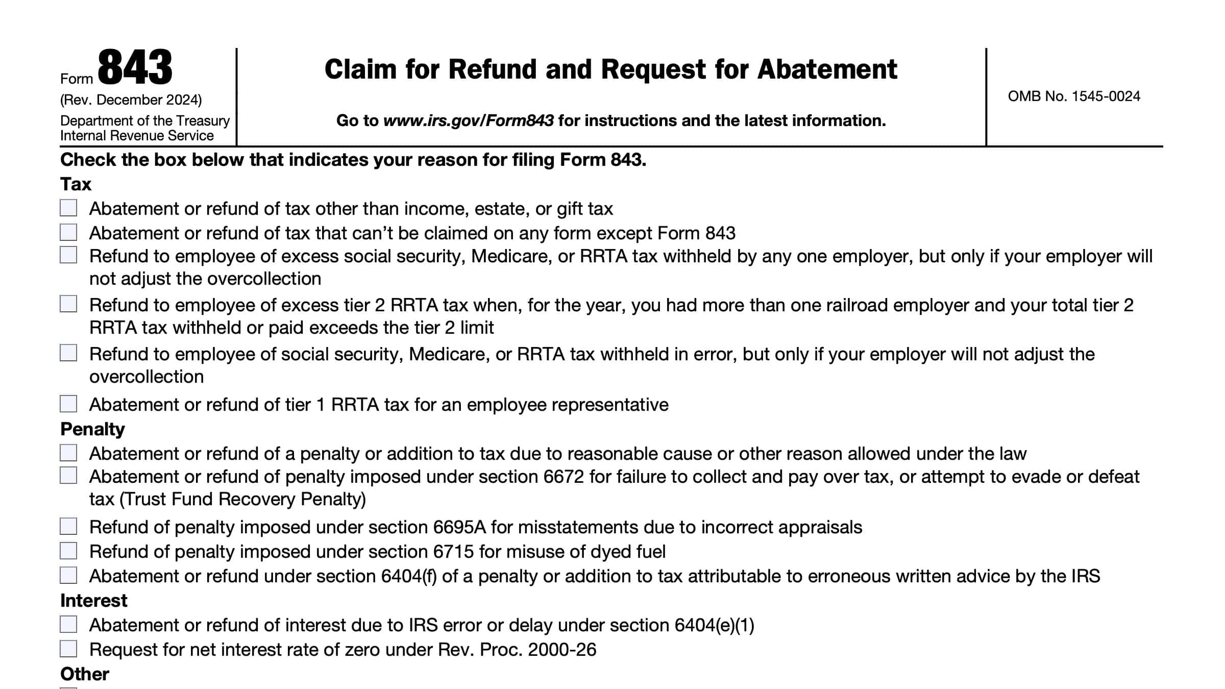 Printable Form 843