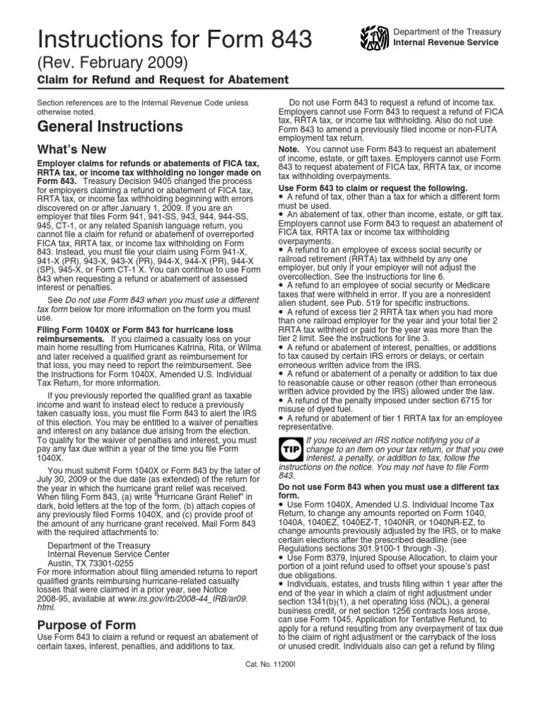 IRS Form 843 Instructions PDF Irs Tax Forms Tax Refund