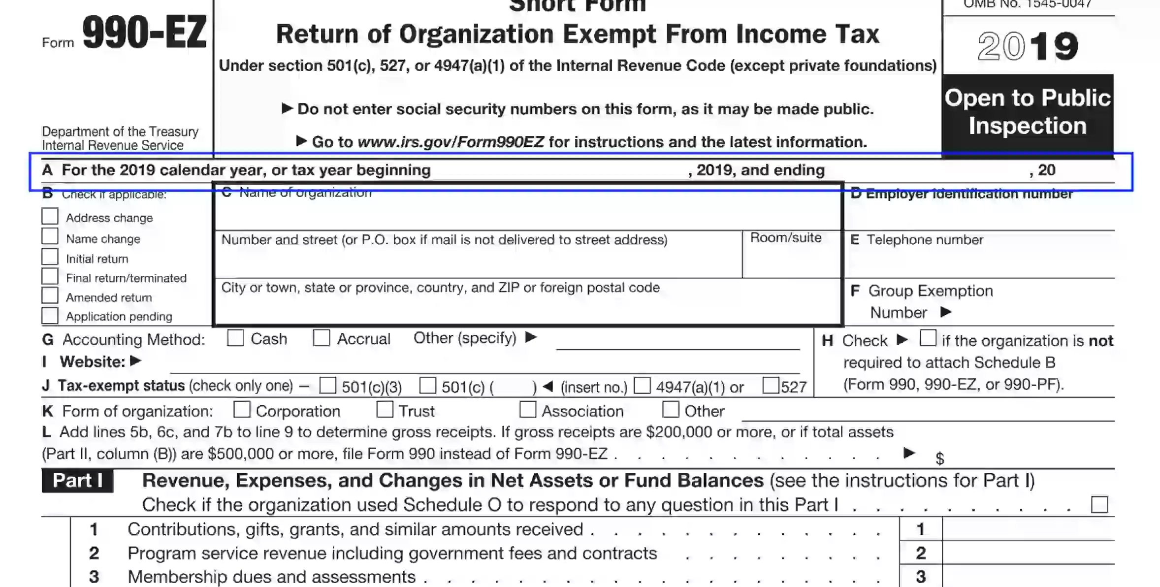 IRS Form 990 EZ Fill Out Printable PDF Forms Online