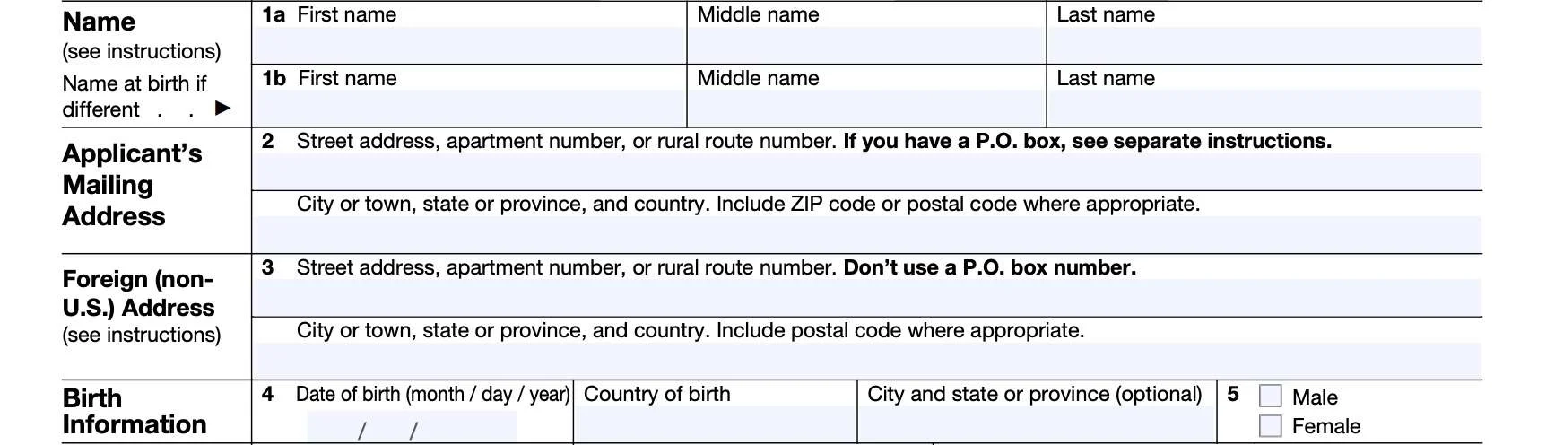 IRS Form W 7 Instructions Completing Your ITIN Application