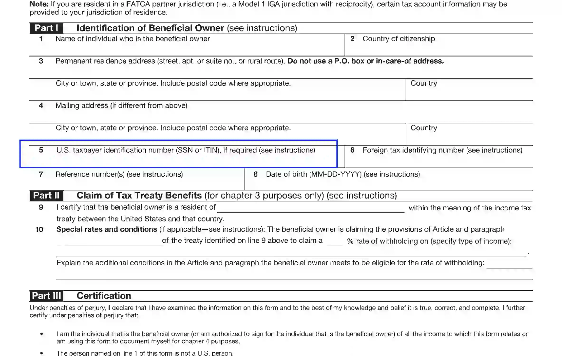 W8 Form 2025 Pdf
