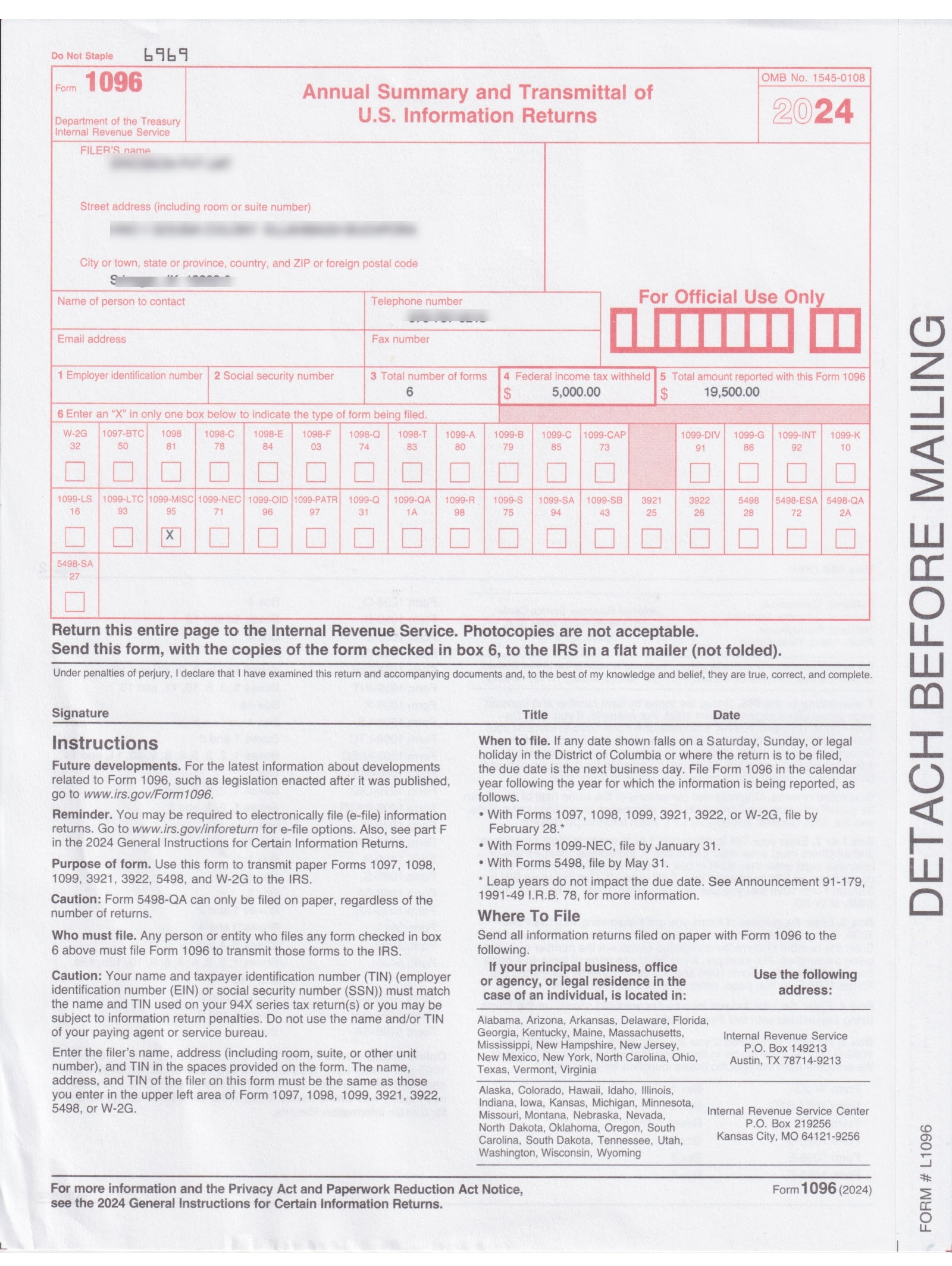 IRS Forms 1099 1096 CORE Help Center