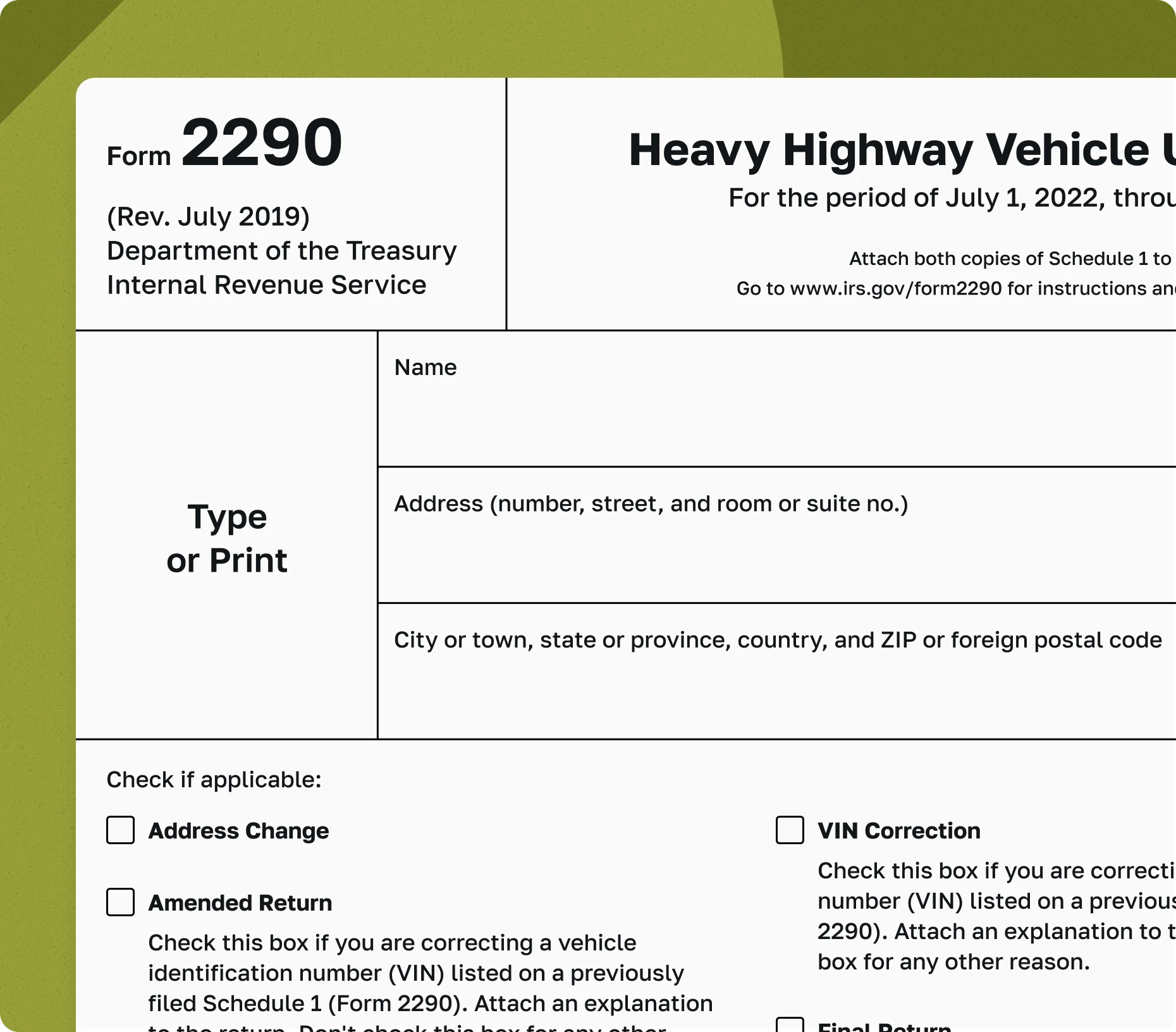 Printable 2290 Form 2022 E-File