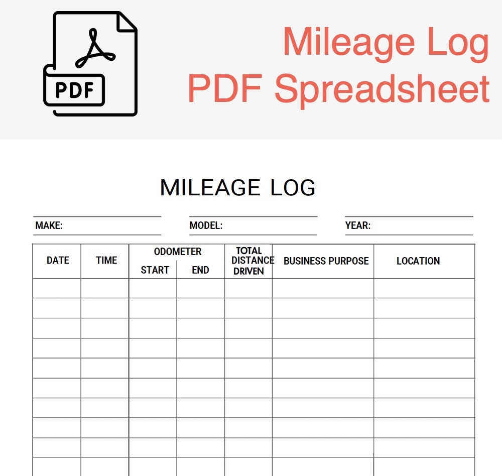 Printable Mileage Log Template