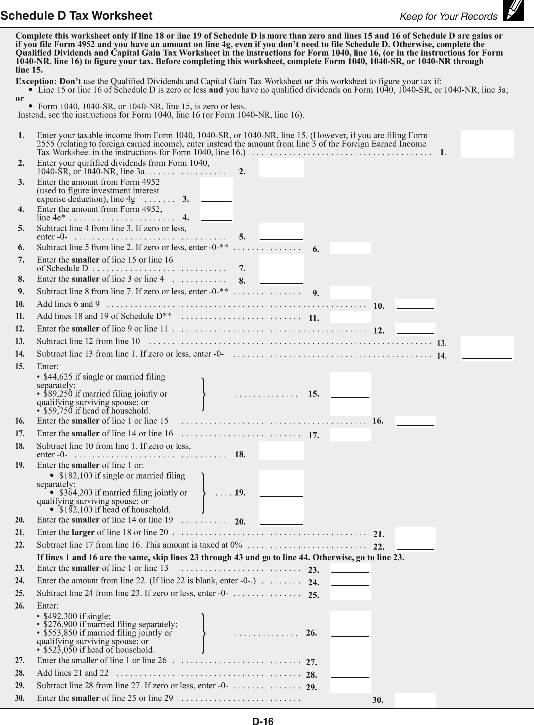 Form Schedule D 2024