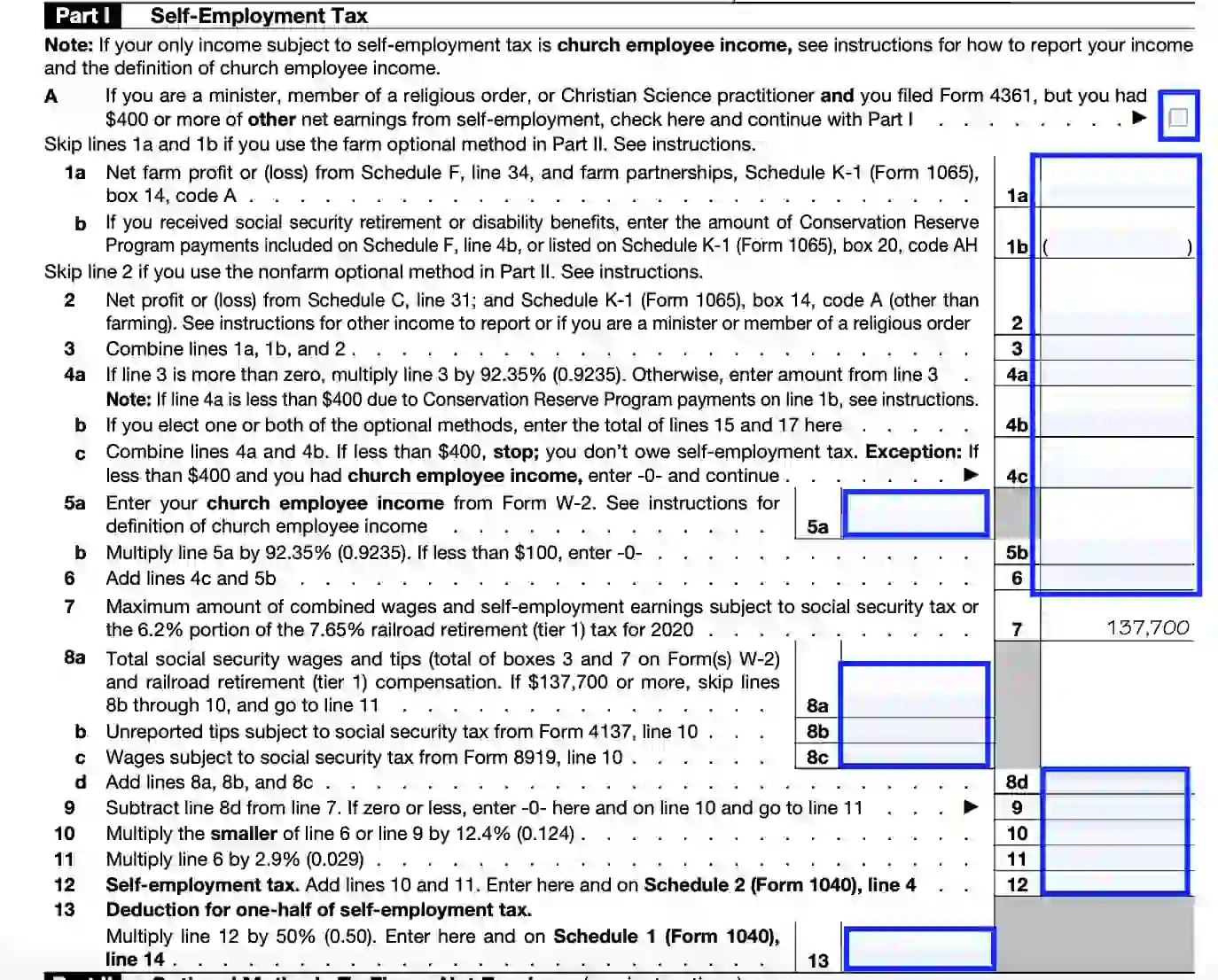 1040 Se Form 2025