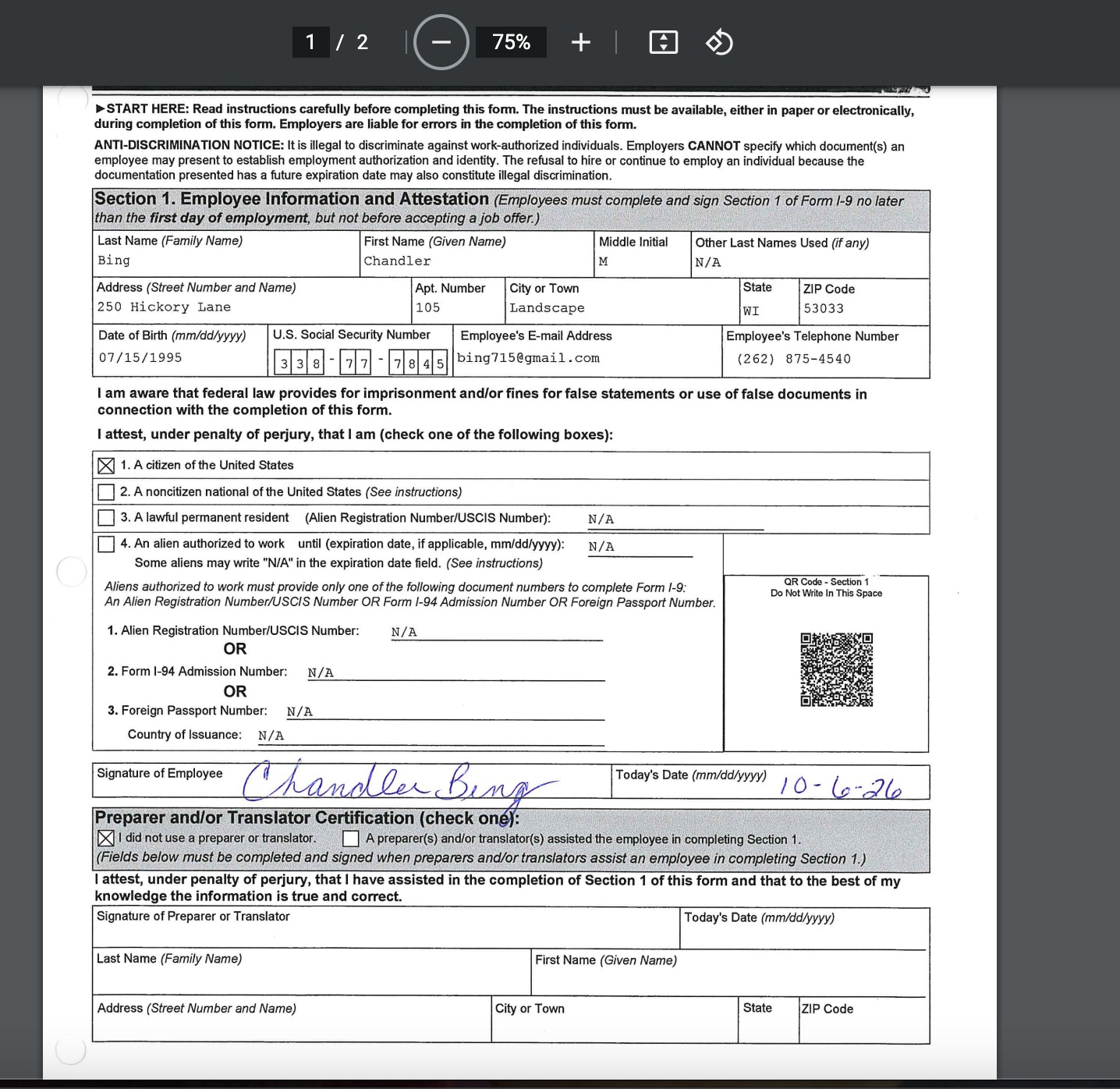 Irs Form I-9 2026