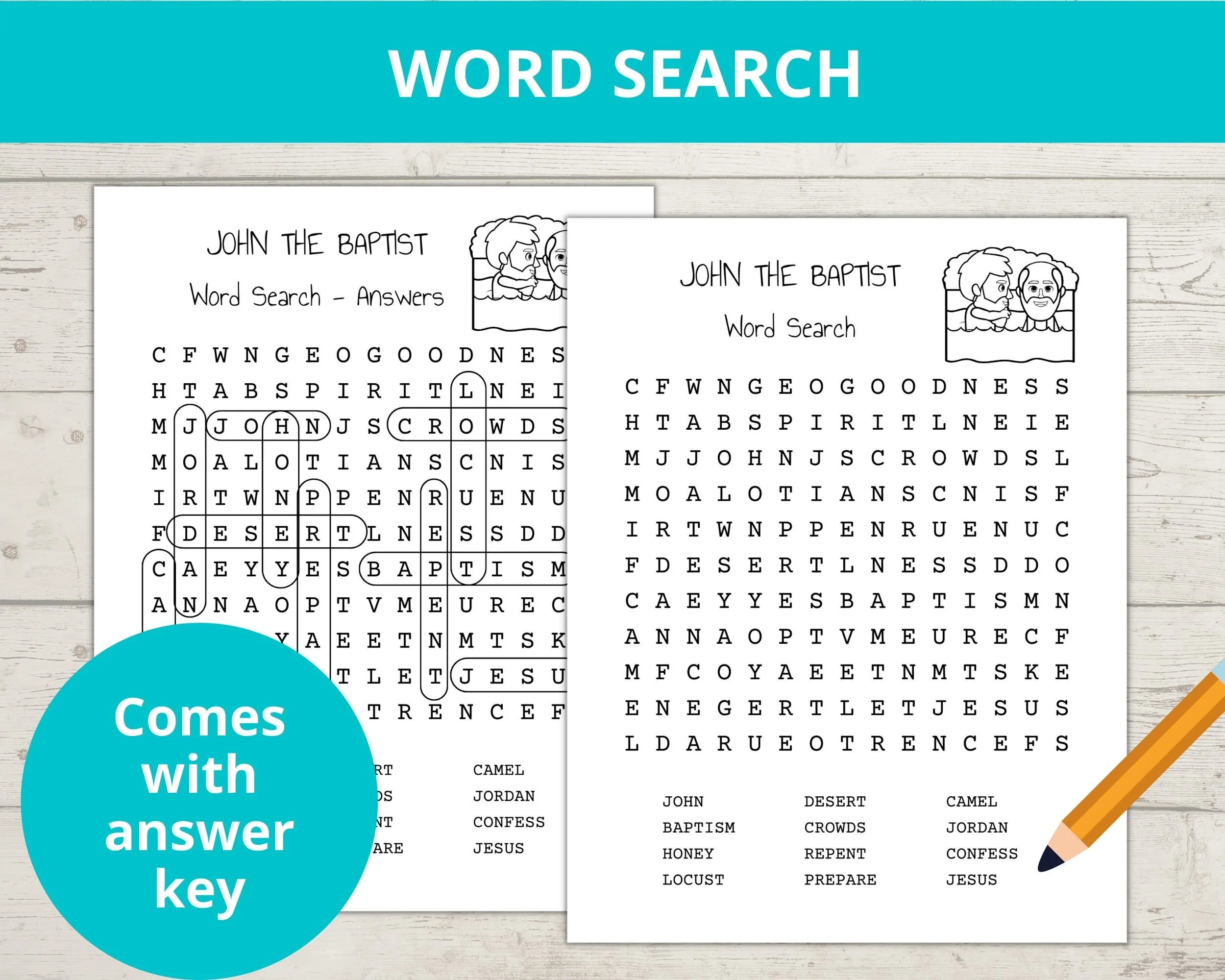 John The Baptist Word Search Printable