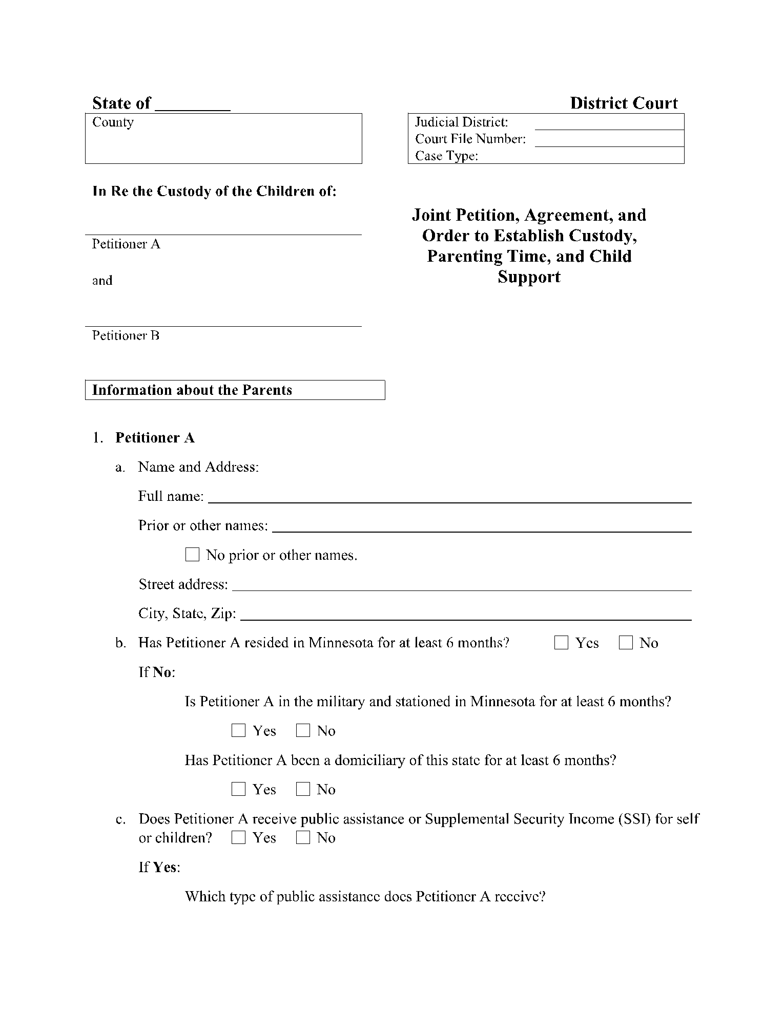Free Printable Custody Agreement Forms