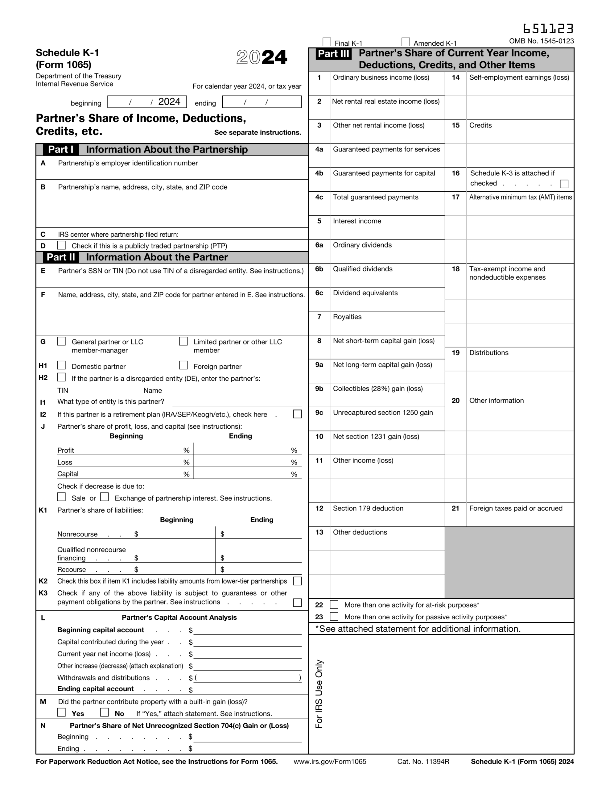 K 1 Tax Form 2024 2025 Fill Out Official Forms PDF Guru