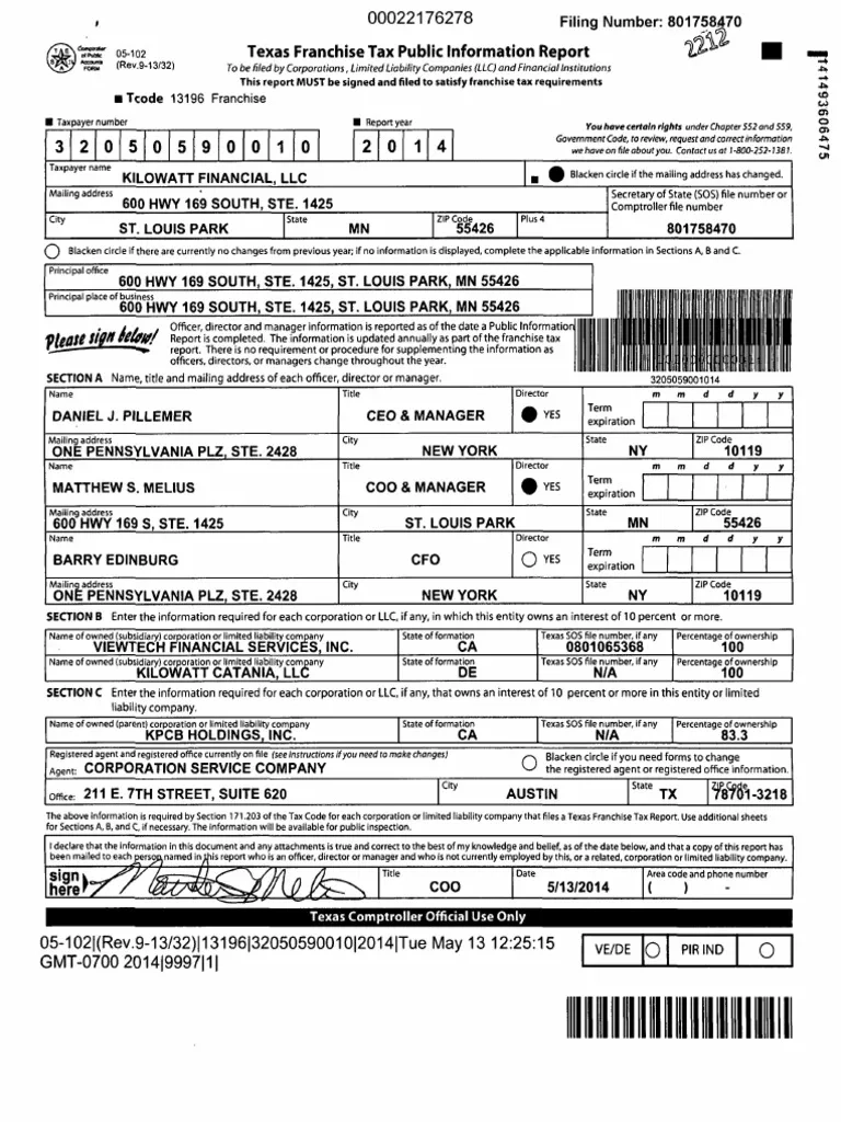 Form 05-102 Public Information Report