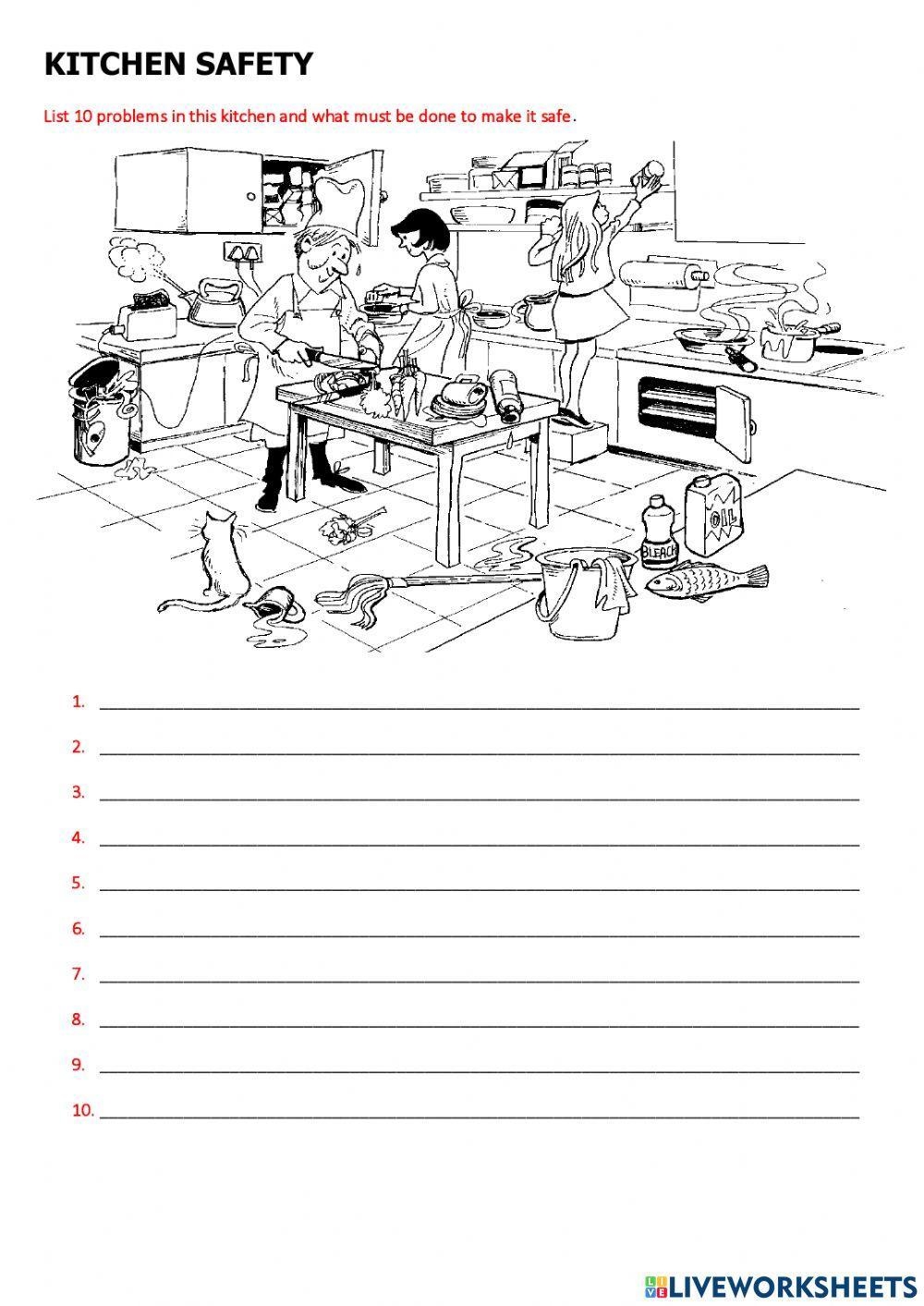 Kitchen Safety Free Interactive Worksheets 1837006