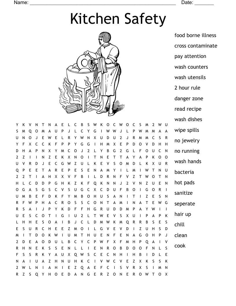 Free Printable Kitchen Safety Worksheets