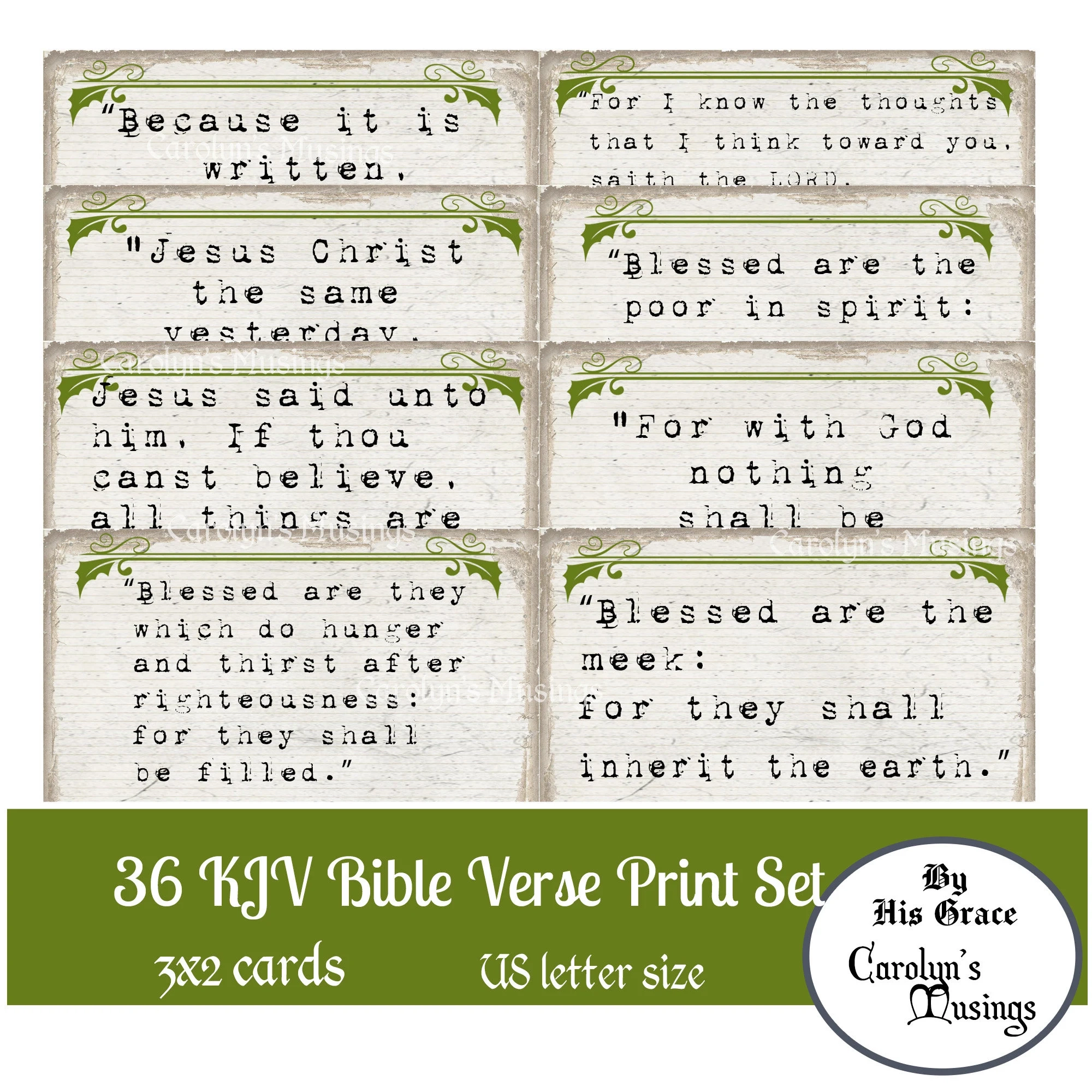 KJV Bible Verse Print Set Printable KJV Scripture Prayer Journal 