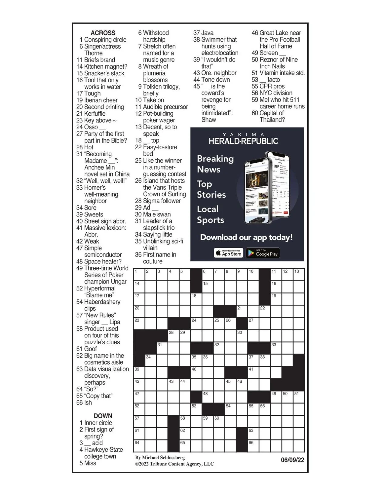 LA Times Crossword June 9 2022 Crosswords Yakimaherald