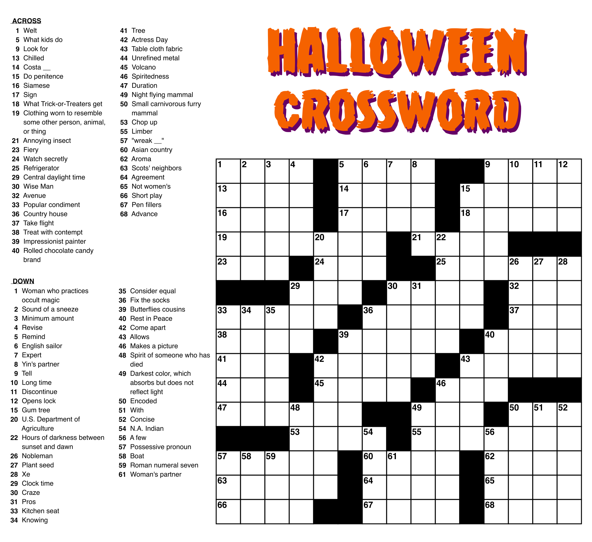 Free Crossword Puzzles Printable Pdf