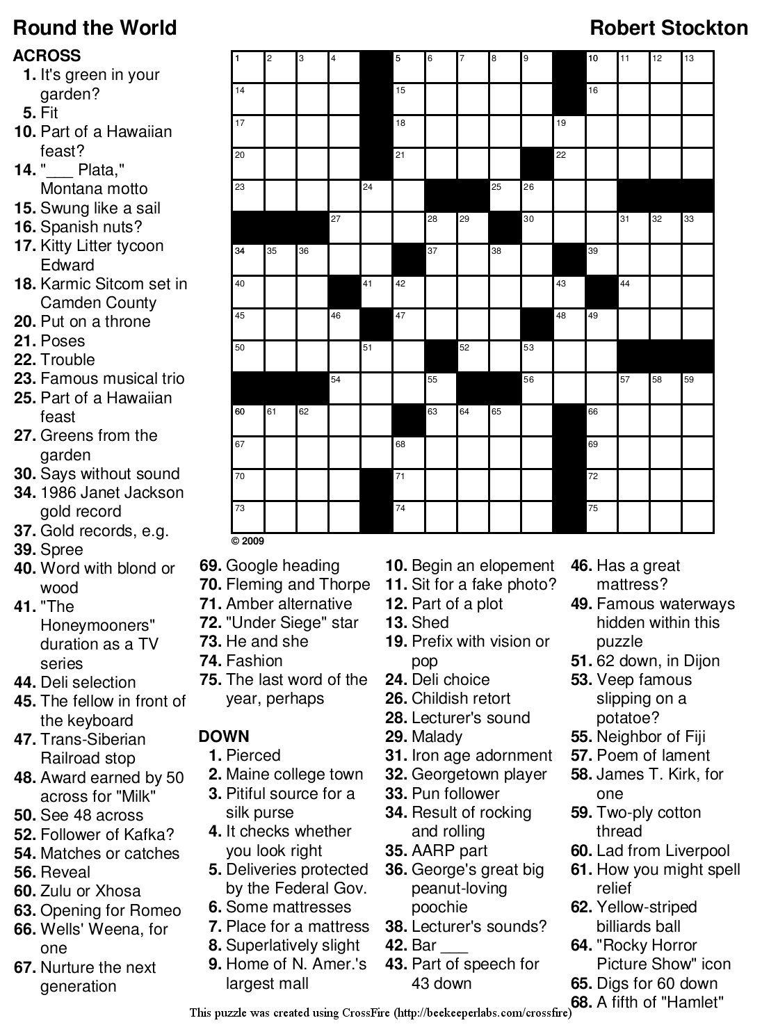 Free Printable Large Crossword Puzzles