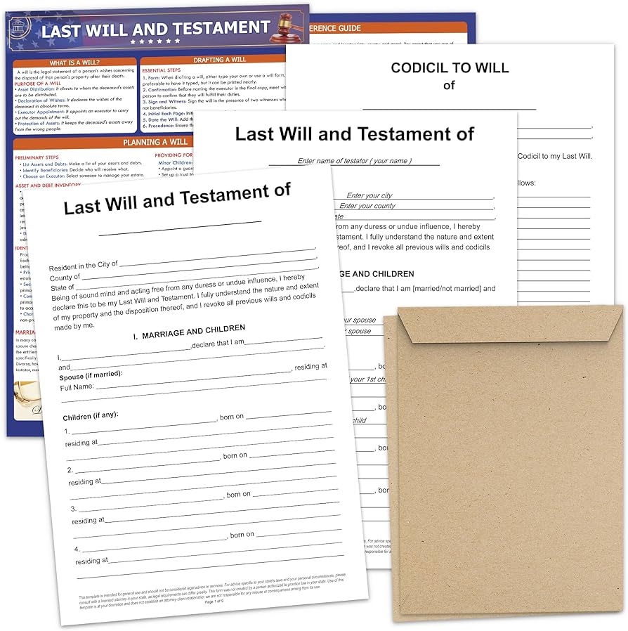 Last Will And Testament Kit 2025 Legal Will And Trust Forms For 