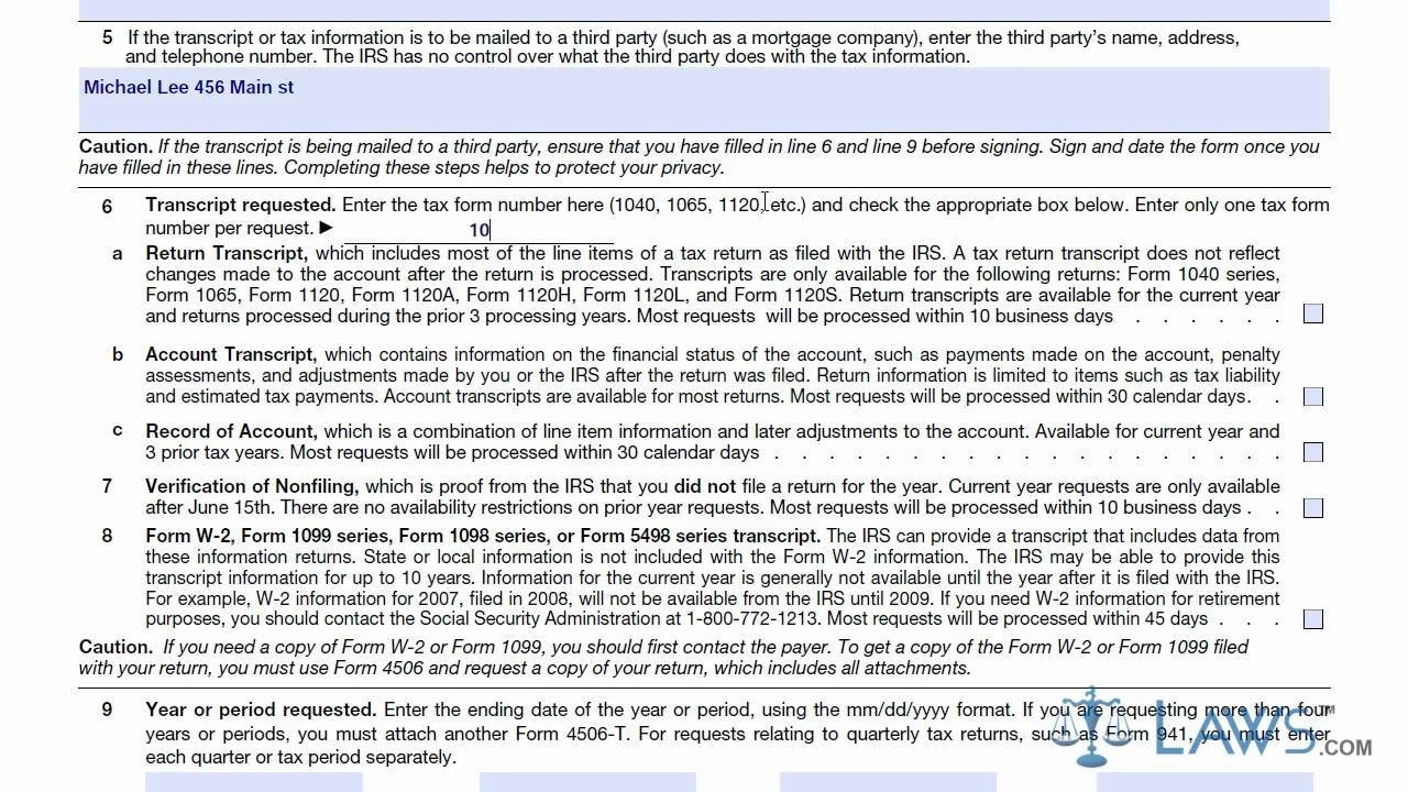 How To Submit 4506 T Form To The Irs Online