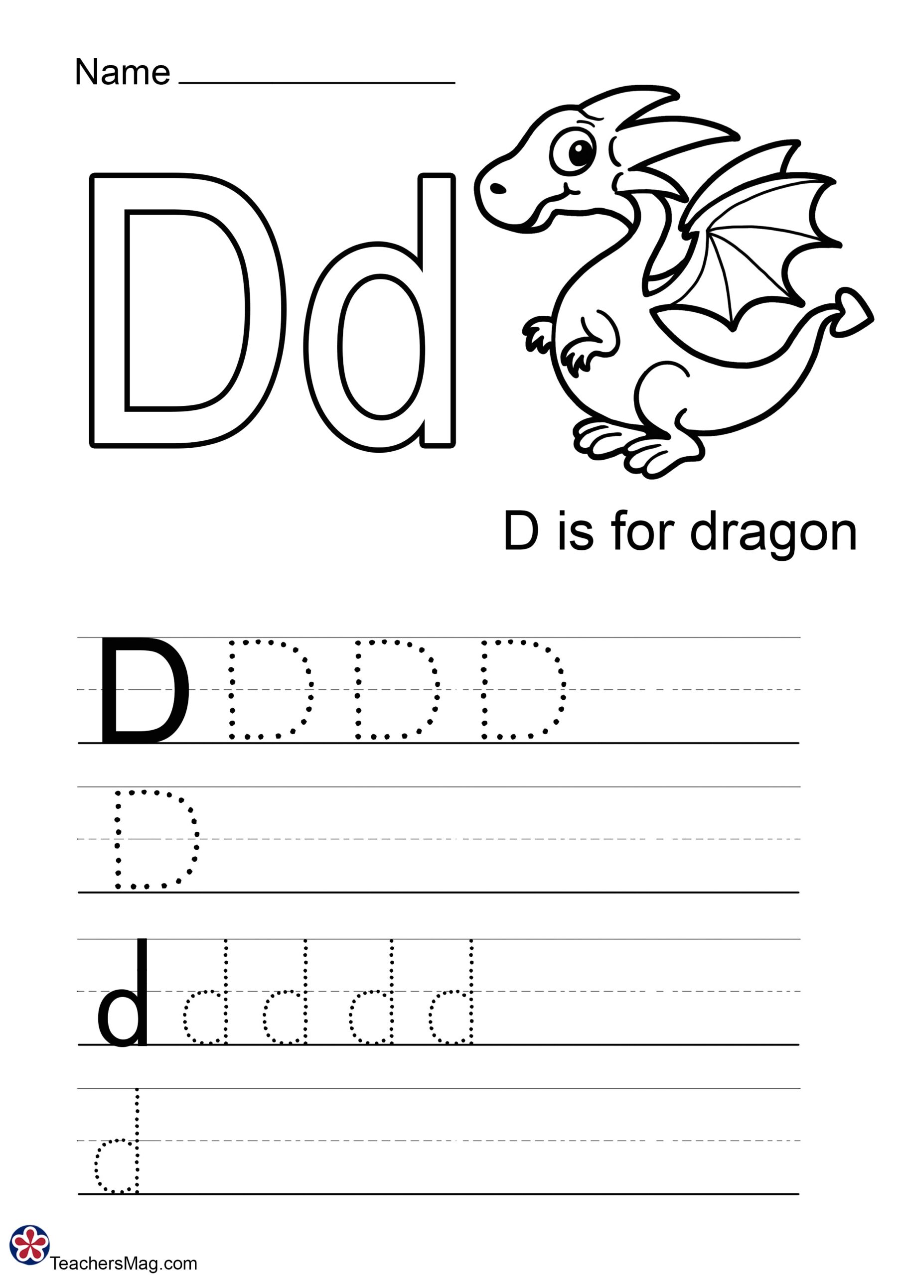 Printable Letter D Worksheets For Preschool