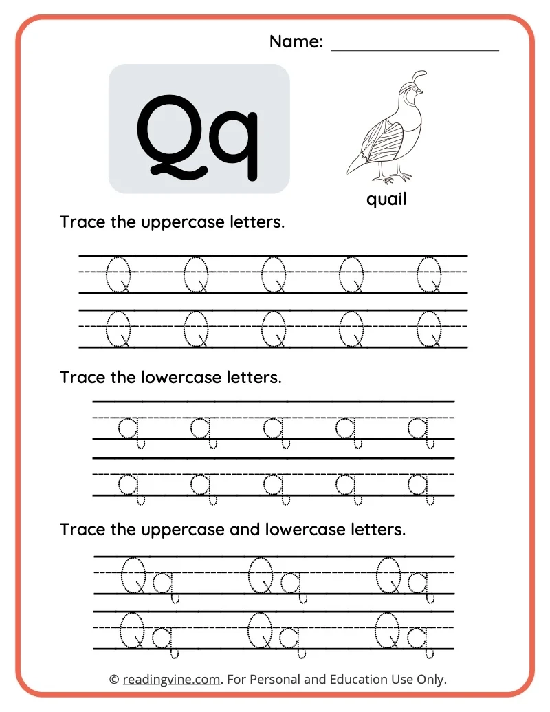 Free Printable Letter Q Worksheets For Preschoolers