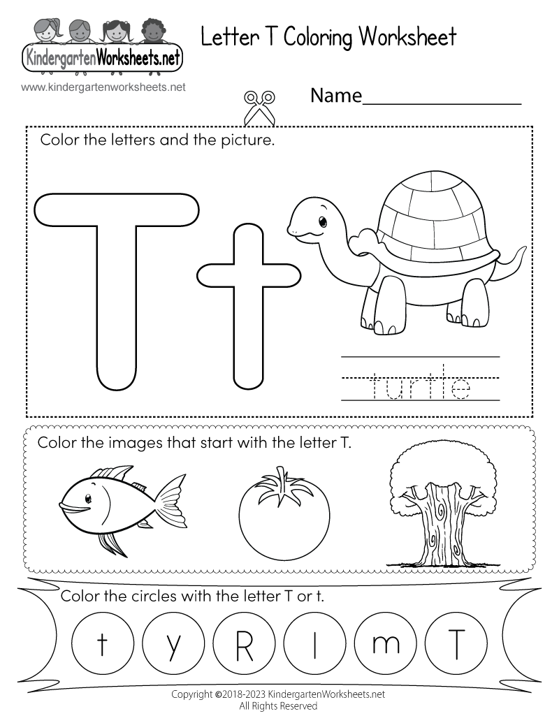 Letter T Coloring Worksheet Free Printable Digital amp PDF