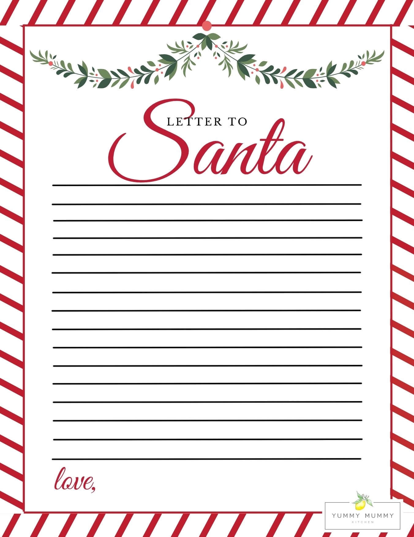 Printable Santa Letter Template