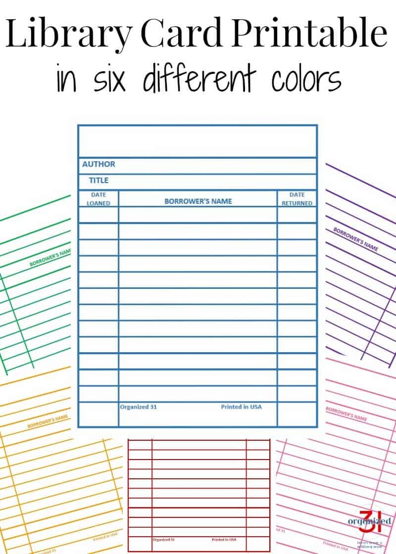 Library Card Printable Make Your Own Library Book Cards