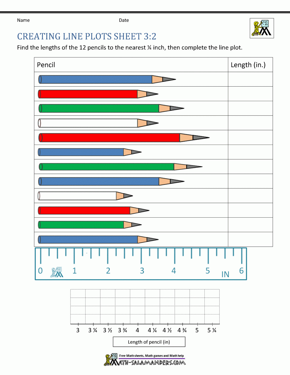 Printable Line Plot Graph Worksheets