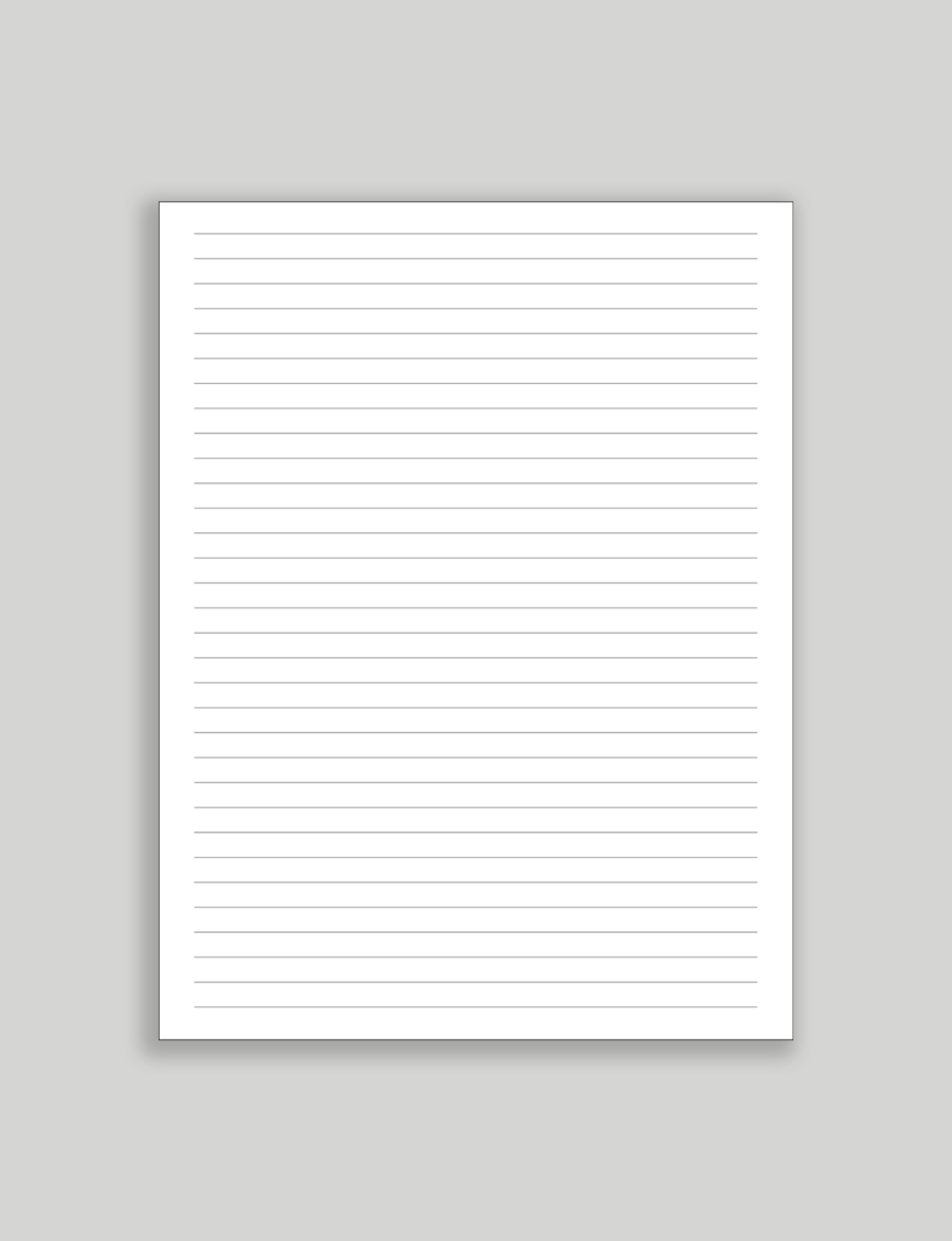 Printable Lined Paper Template