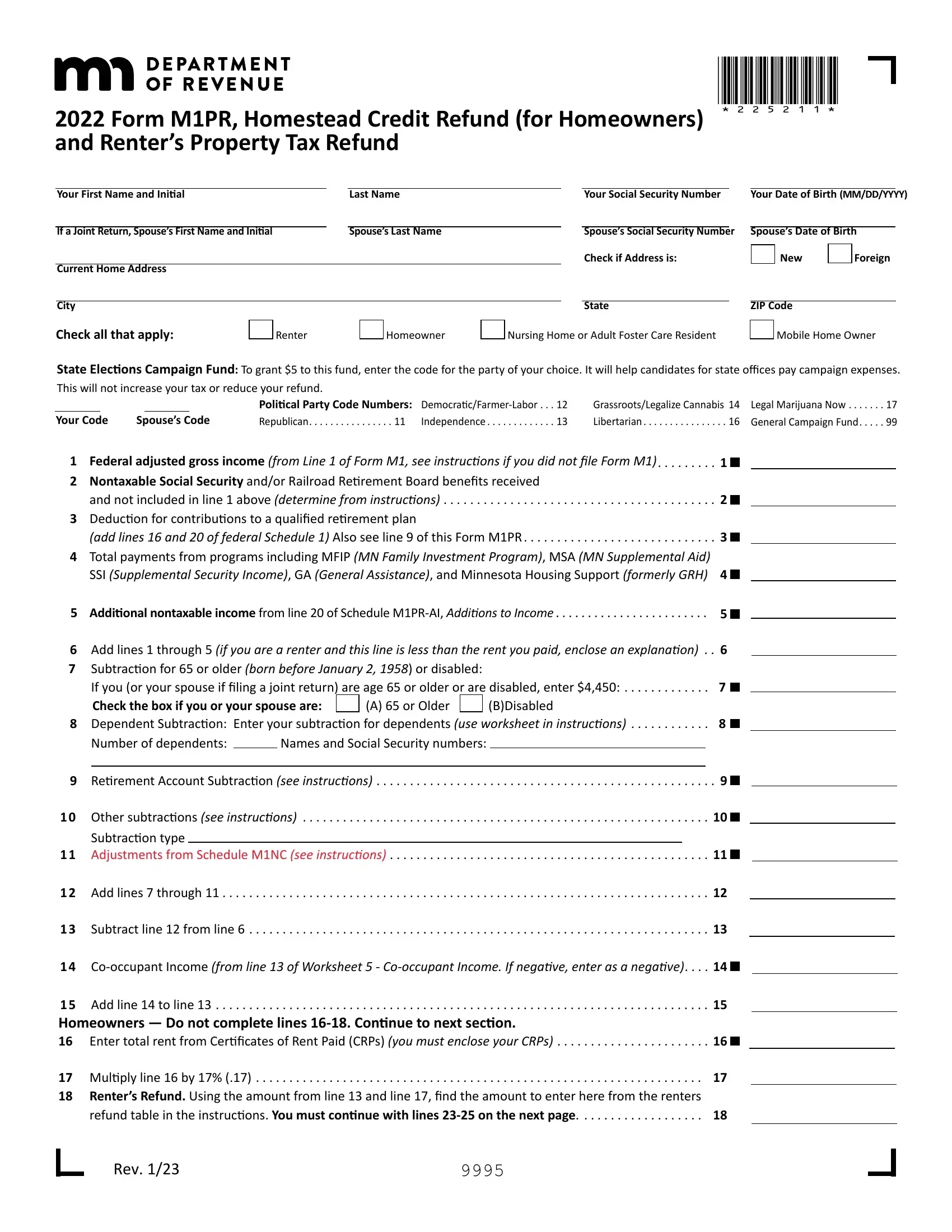 M1pr Form 2022 Printable