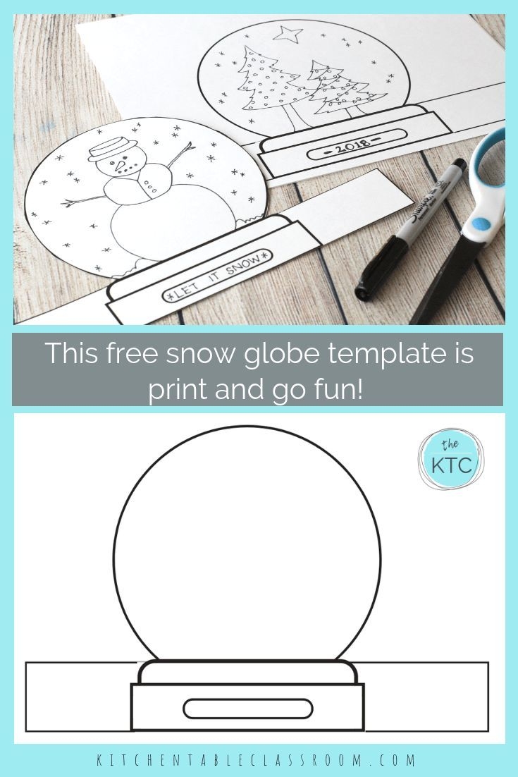 Make A Snowglobe Print amp Draw Stand up Template The Kitchen 