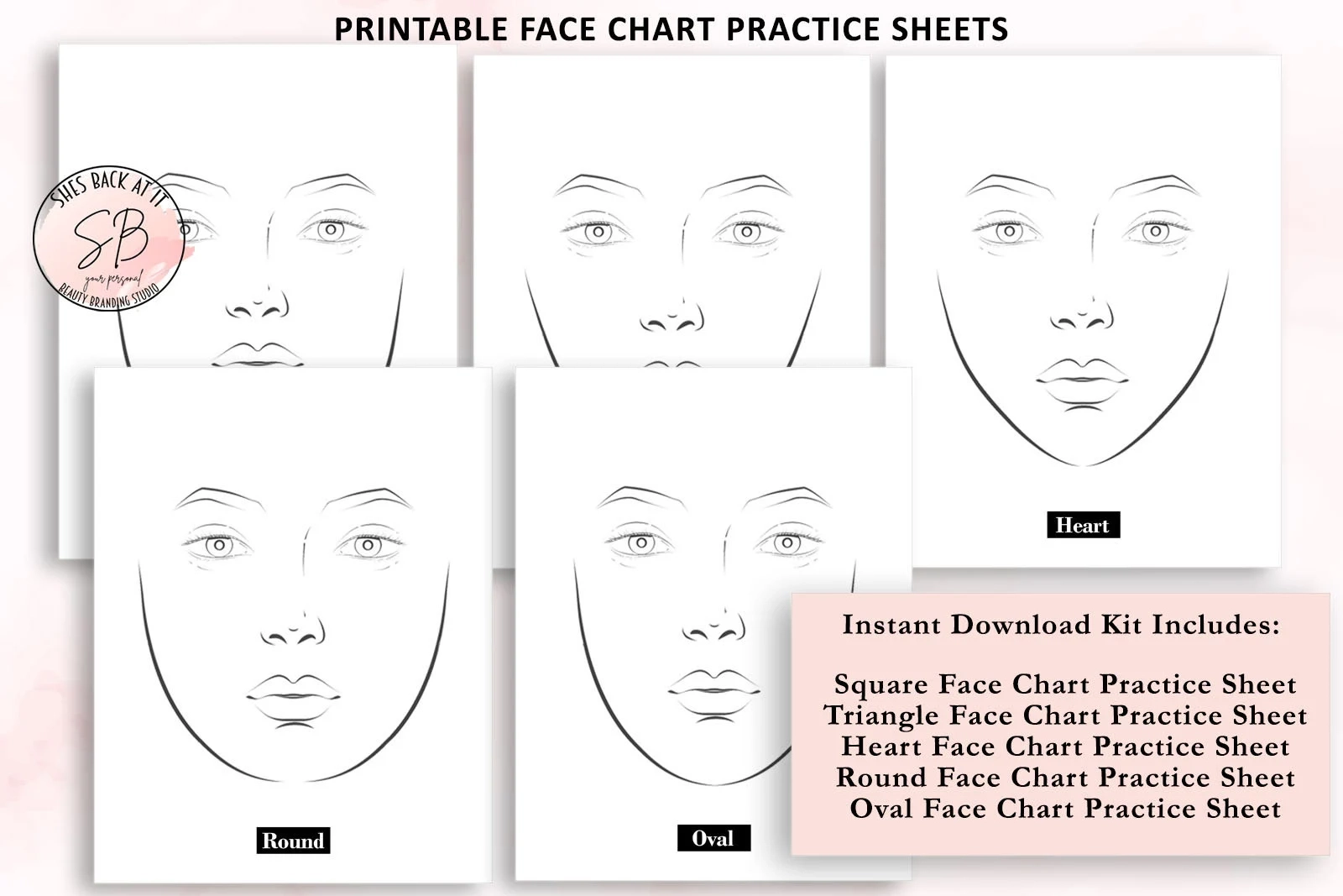 Makeup Face Chart Gesichtskarte bungsbl tter Bedruckbare Make 