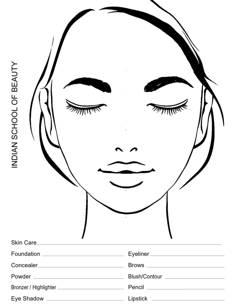 Printable Makeup Face Template