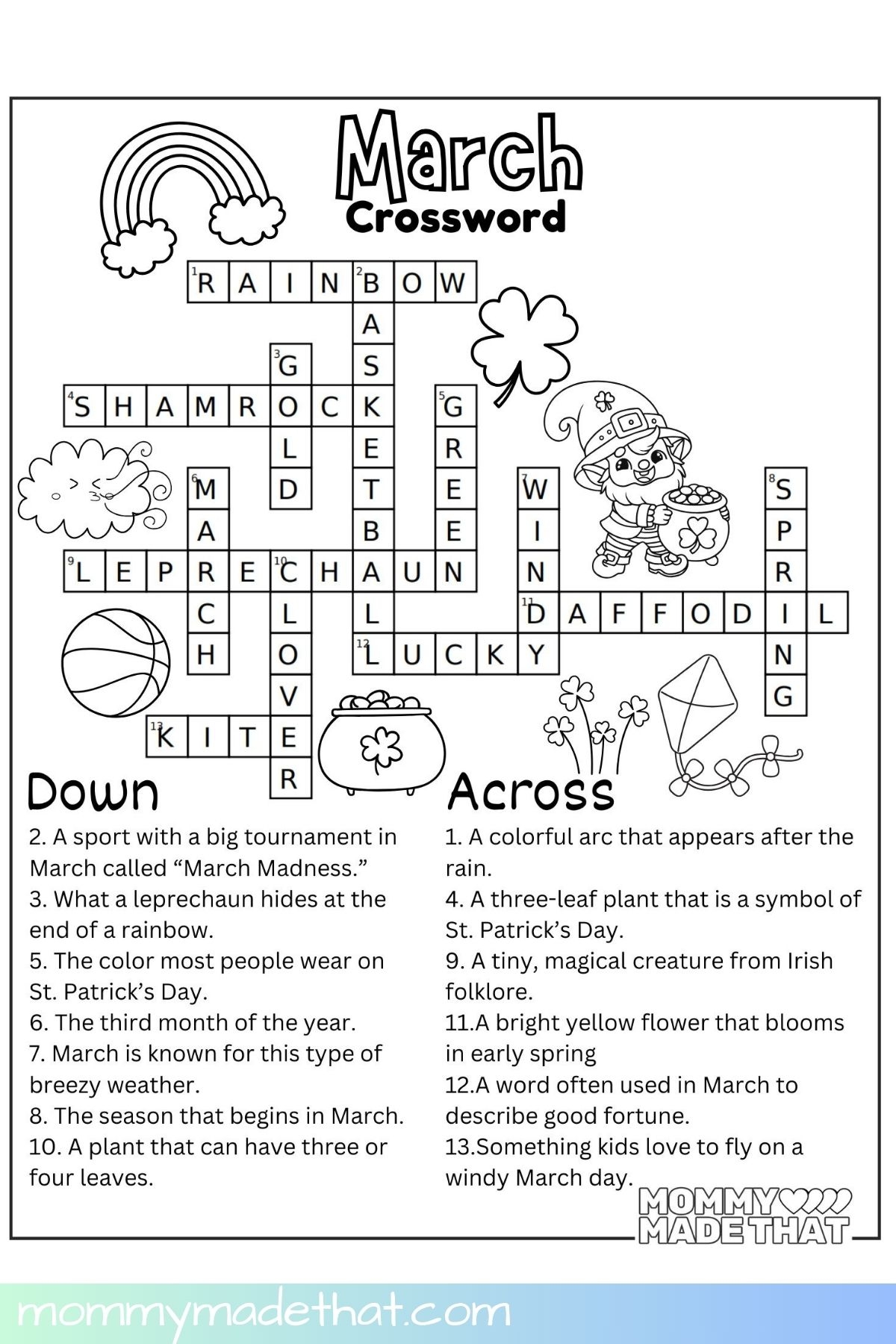 Crossword Puzzles With Answers Printable